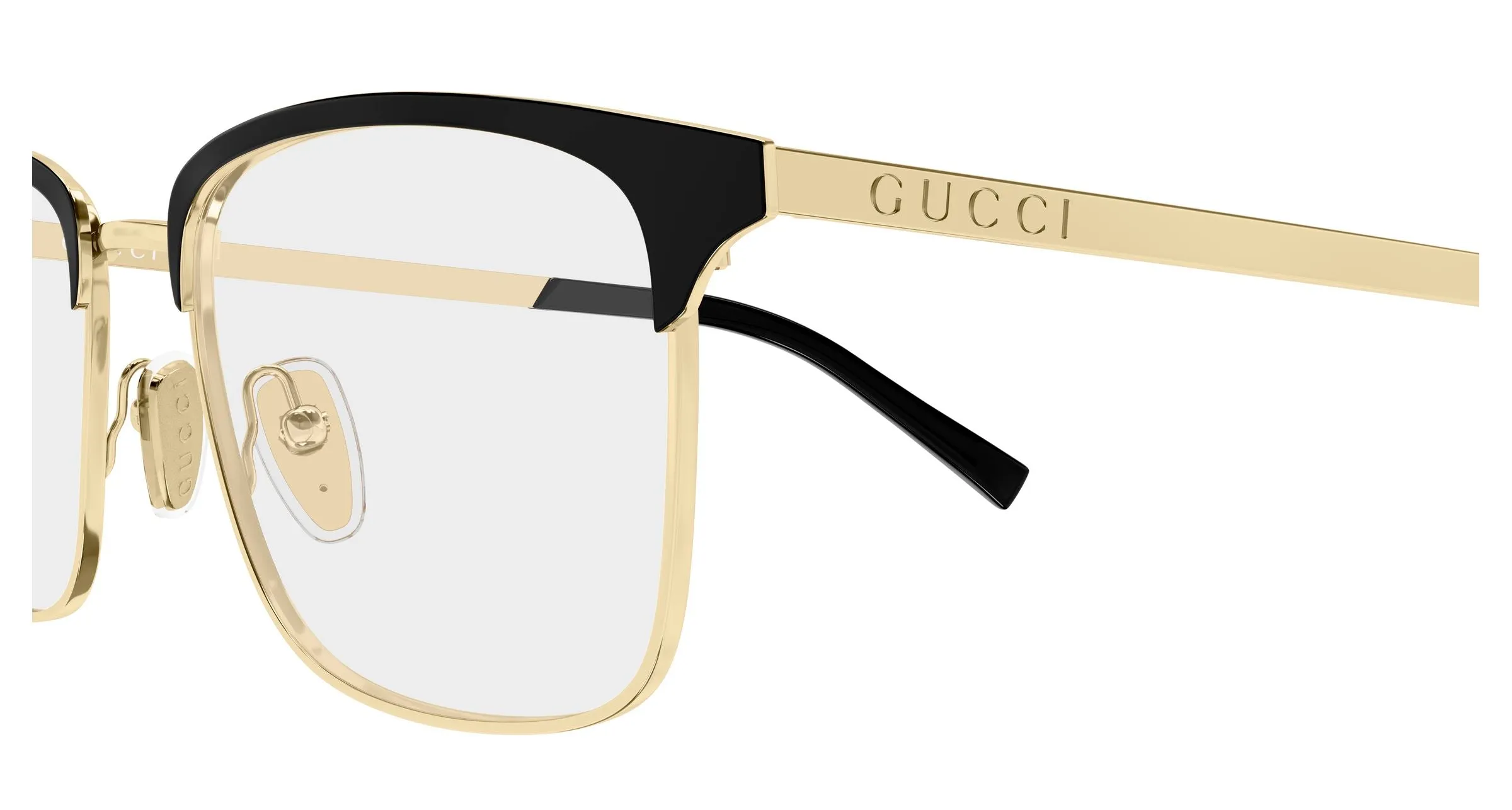 Gucci GG2135O 004 Montature da vista Metallo Oro Trasparente Squadrata - immagine 3