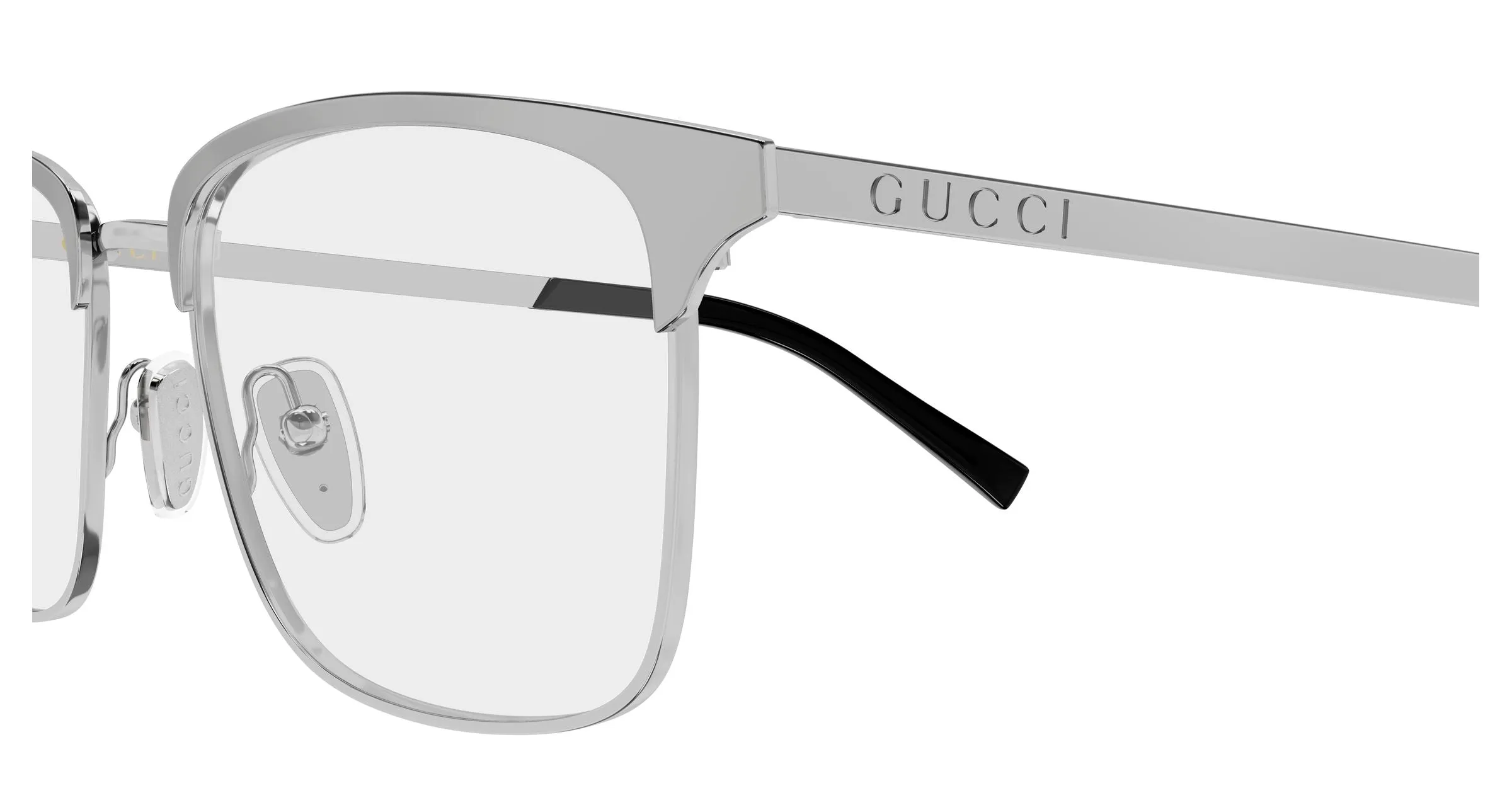 Gucci GG2135O 002 Montature da vista Metallo Rutenio Trasparente Squadrata - immagine 3