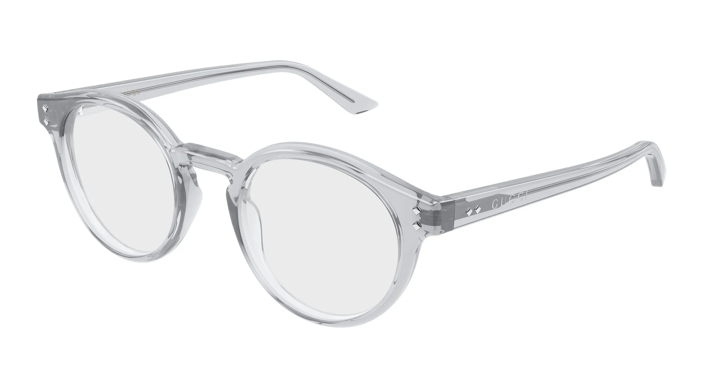 Gucci GG2133O 003 Montature da vista Acetato Grigio Trasparente Rotonda - immagine 1