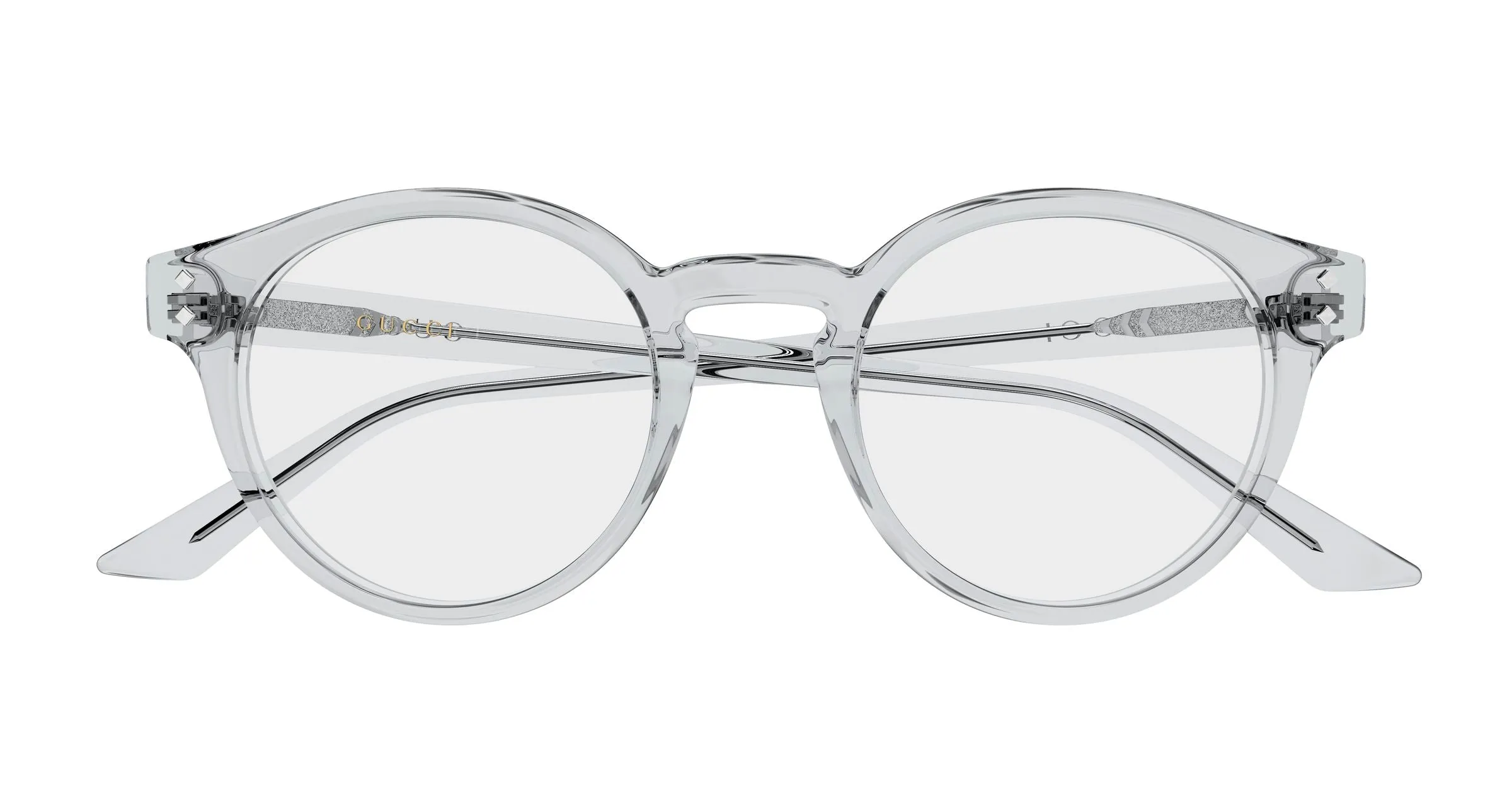 Gucci GG2133O 003 Montature da vista Acetato Grigio Trasparente Rotonda - immagine 2