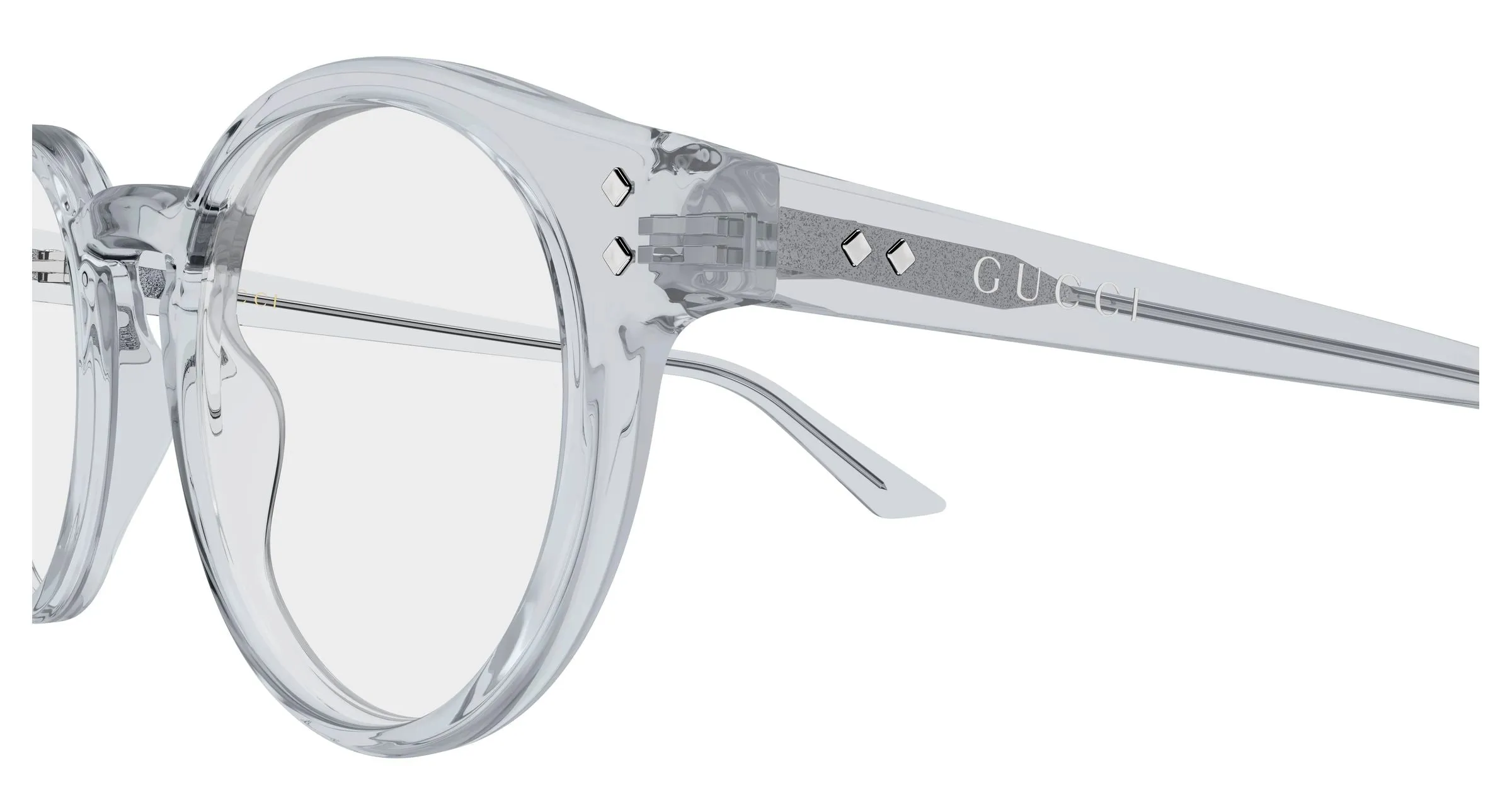 Gucci GG2133O 003 Montature da vista Acetato Grigio Trasparente Rotonda - immagine 3