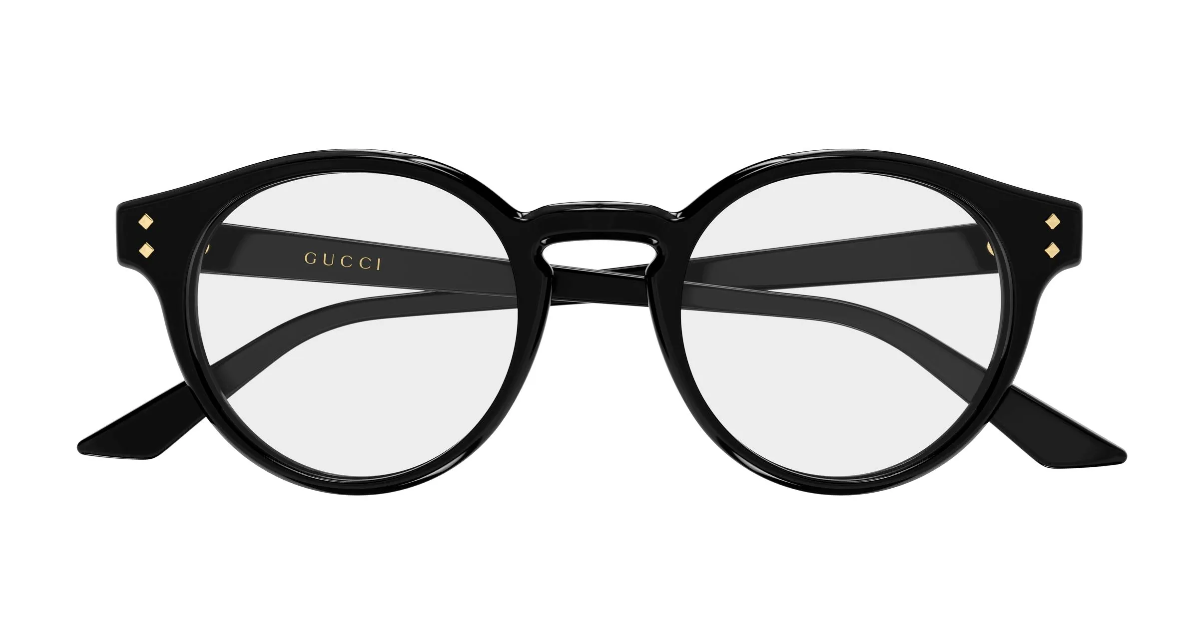 Gucci GG2133O 001 Montature da vista Acetato Nero Trasparente Rotonda - immagine 2