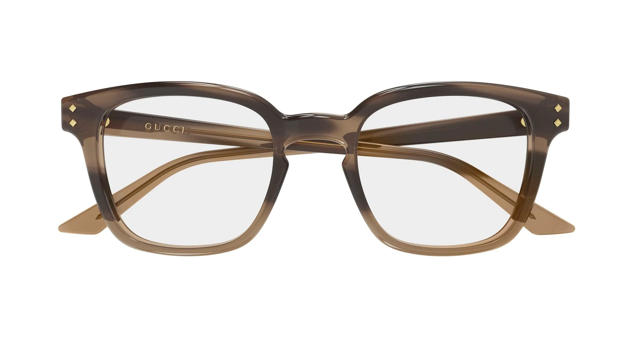 Gucci GG2132O 012 Montature da vista Acetato Havana Trasparente Squadrata - immagine 2