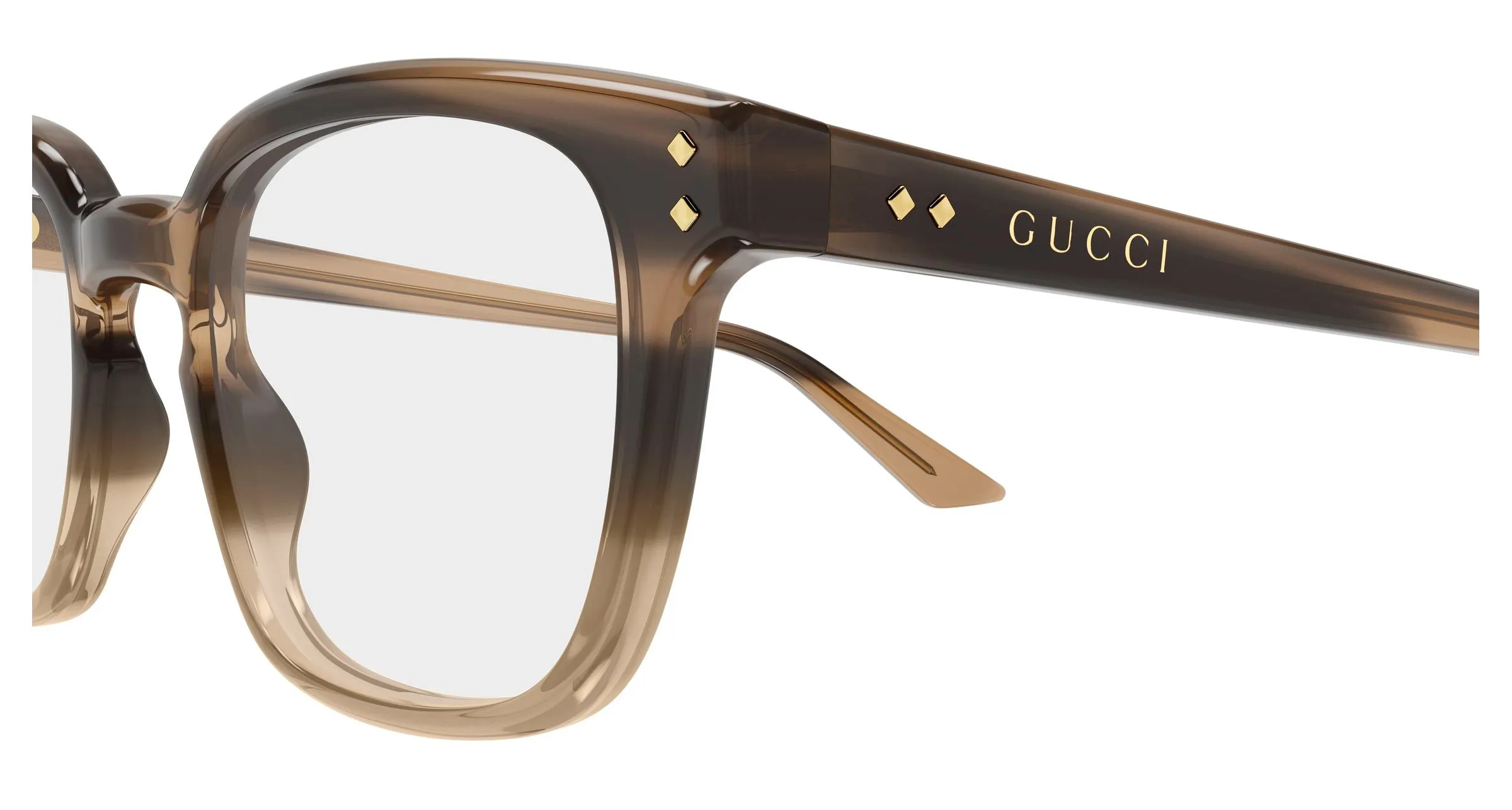 Gucci GG2132O 012 Montature da vista Acetato Havana Trasparente Squadrata - immagine 3