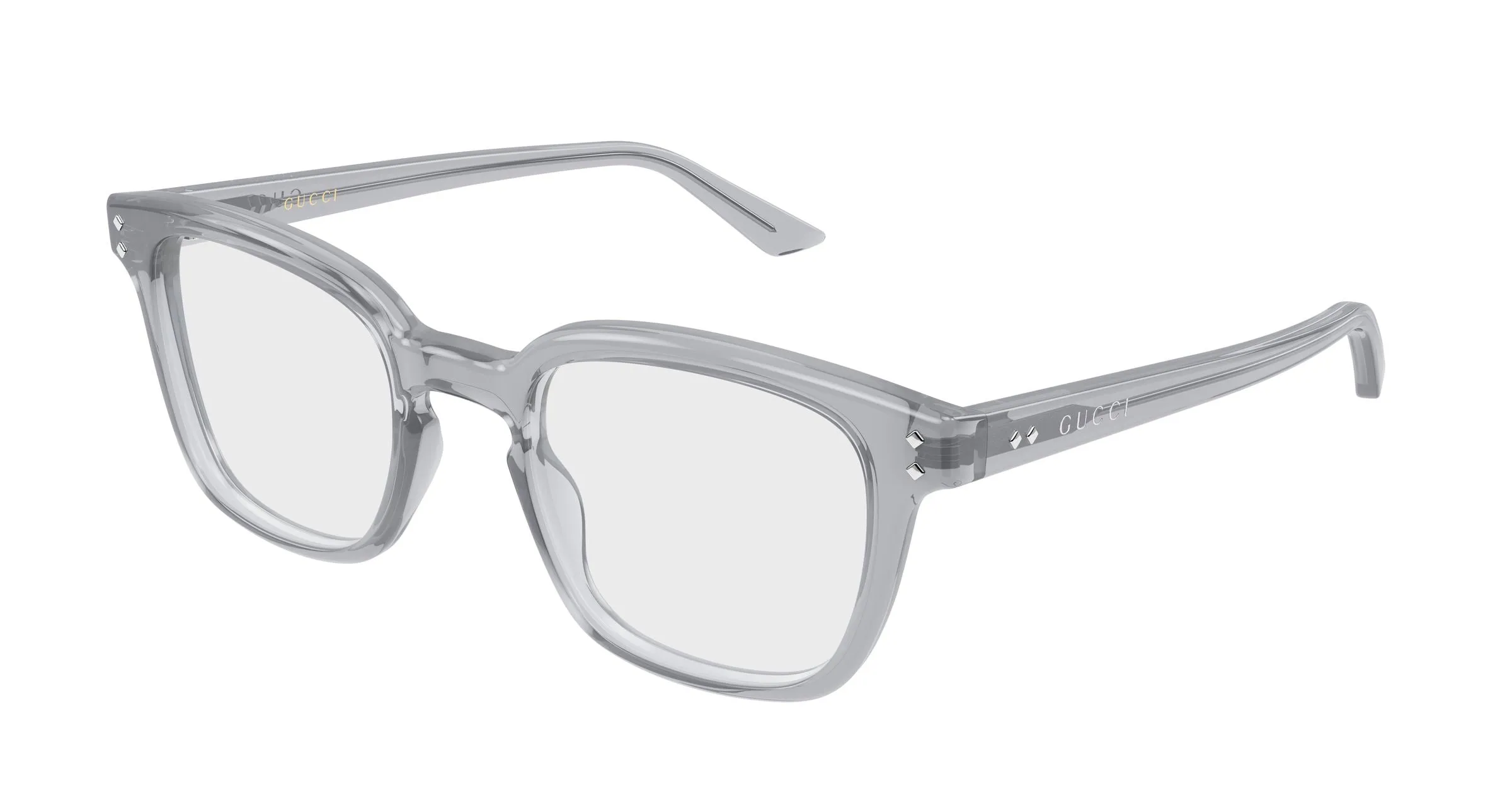 Gucci GG2132O 007 Montature da vista Acetato Grigio Trasparente Squadrata - immagine 1