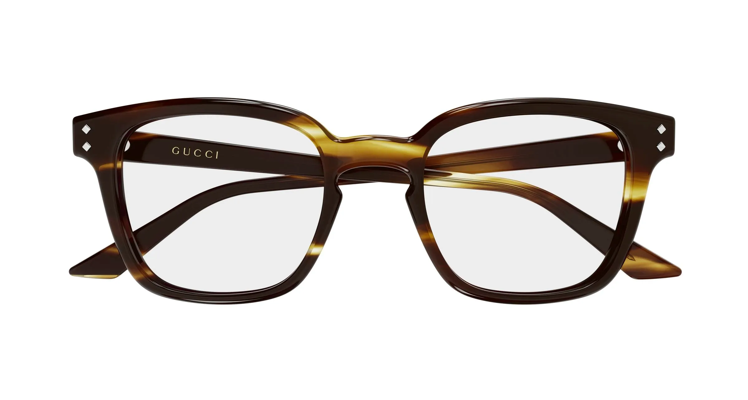 Gucci GG2132O 006 Montature da vista Acetato Havana Trasparente Squadrata - immagine 2