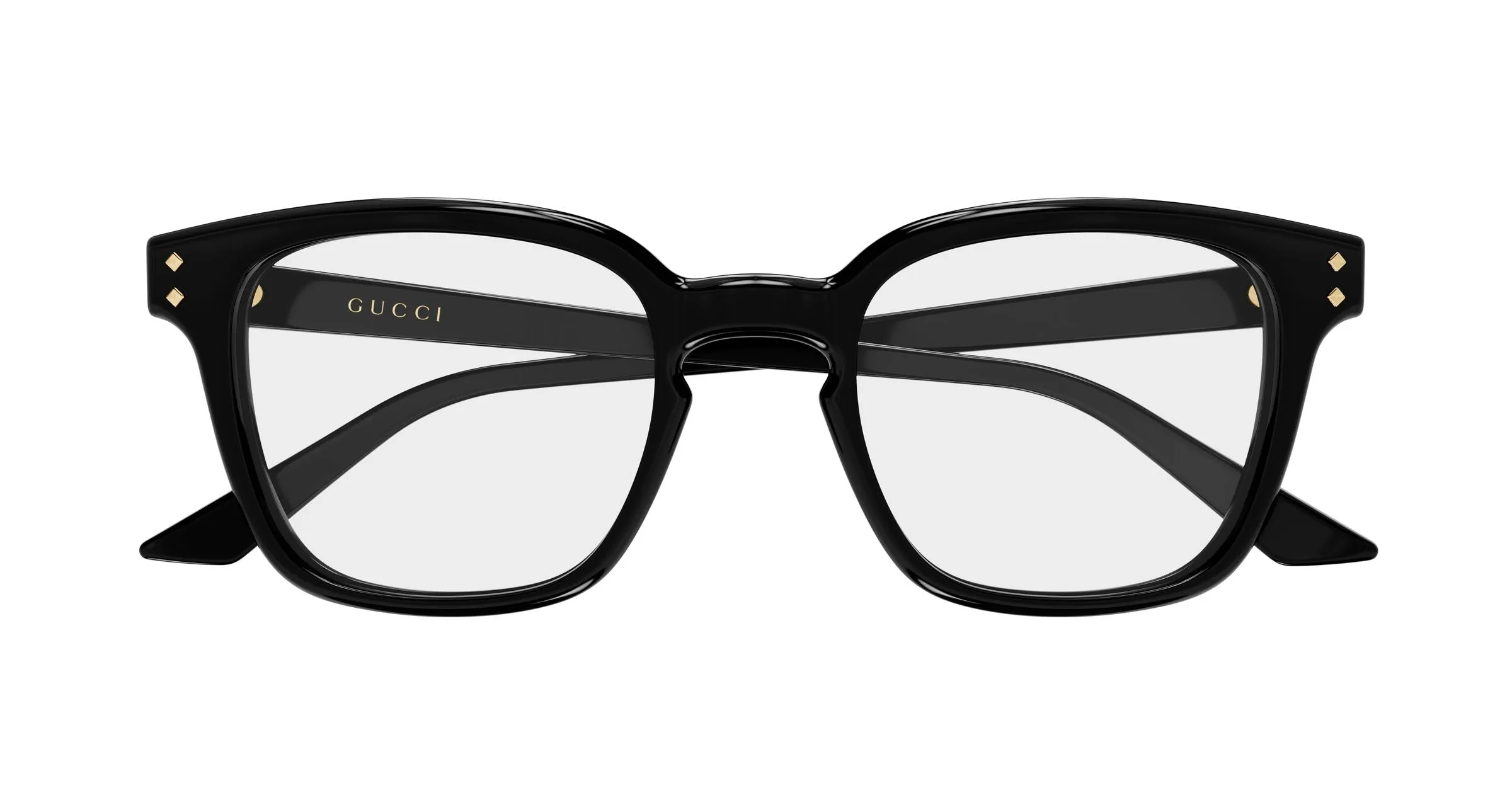 Gucci GG2132O 005 Montature da vista Acetato Nero Trasparente Squadrata - immagine 2