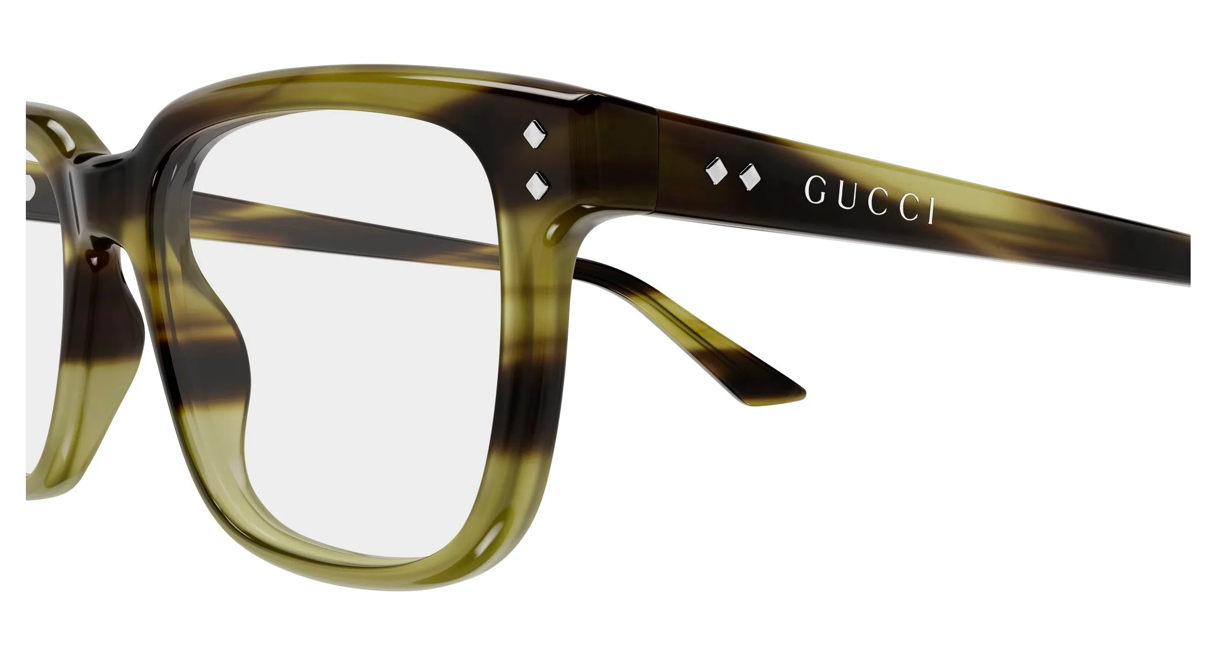 Gucci GG2131O 012 Montature da vista Acetato Havana Trasparente Squadrata - immagine 3