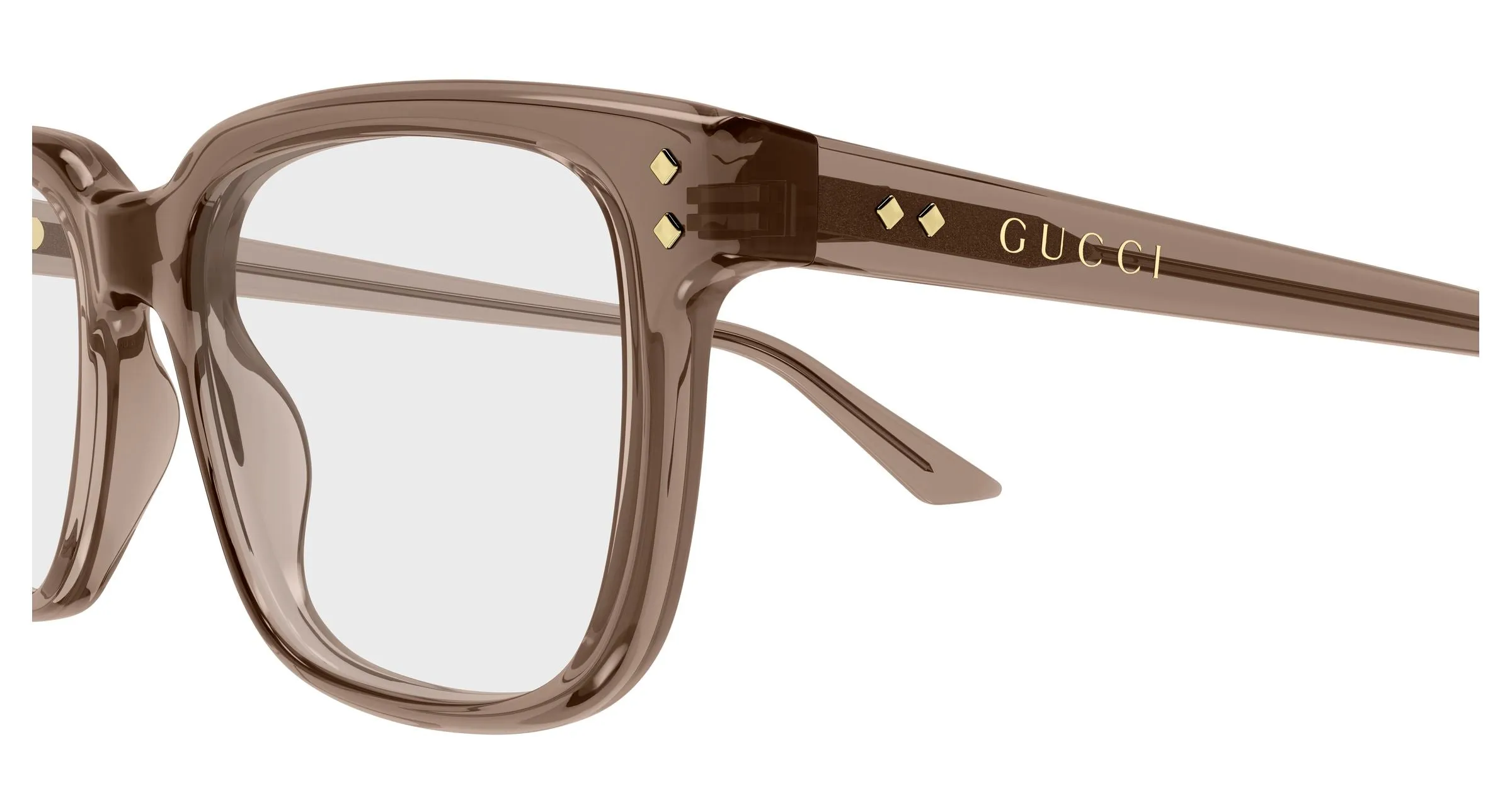 Gucci GG2131O 011 Montature da vista Acetato Marrone Trasparente Squadrata - immagine 3