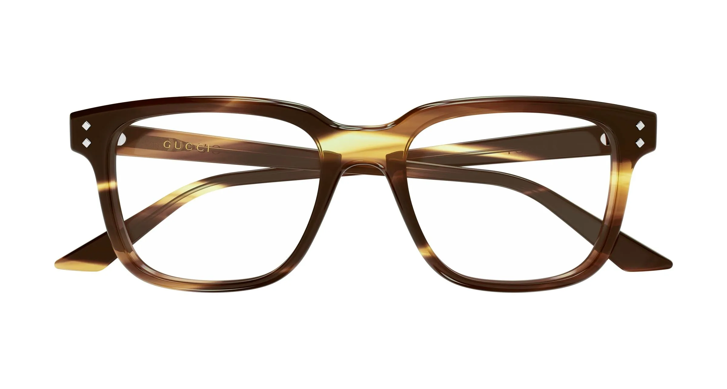 Gucci GG2131O 010 Montature da vista Acetato Havana Trasparente Squadrata - immagine 2