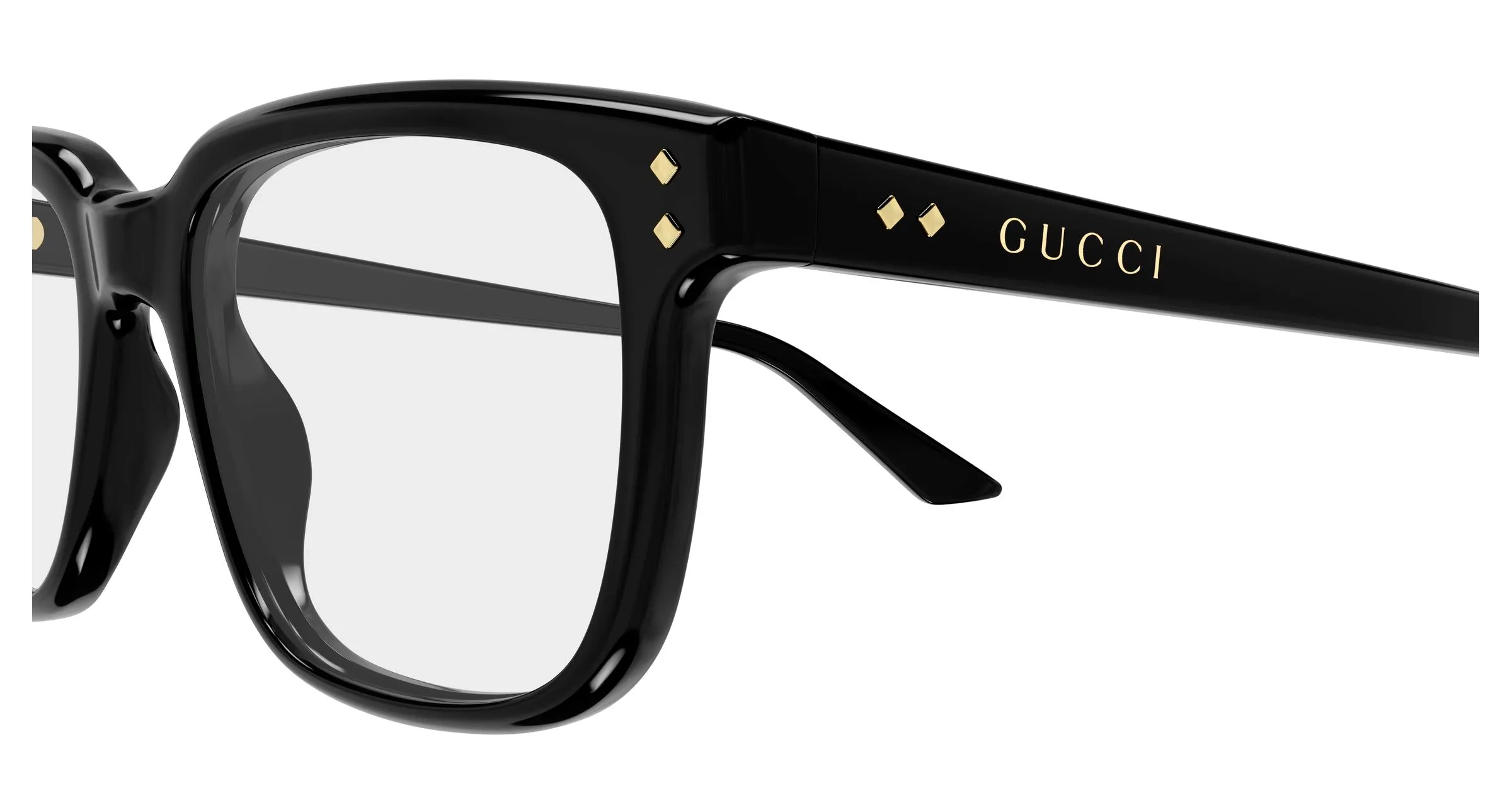 Gucci GG2131O 009 Montature da vista Acetato Nero Trasparente Squadrata - immagine 3