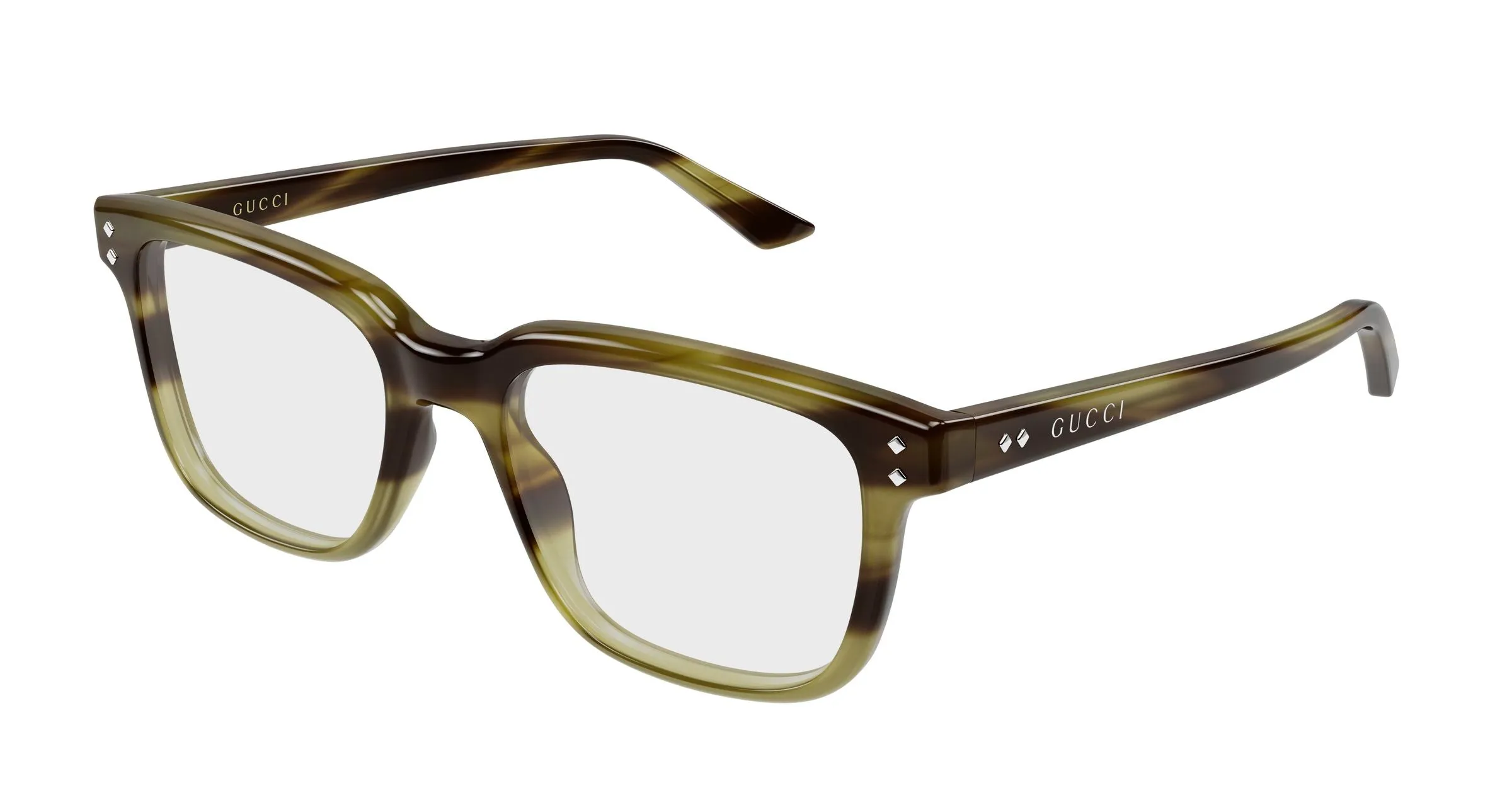Gucci GG2131O 008 Montature da vista Acetato Havana Trasparente Squadrata - immagine 1