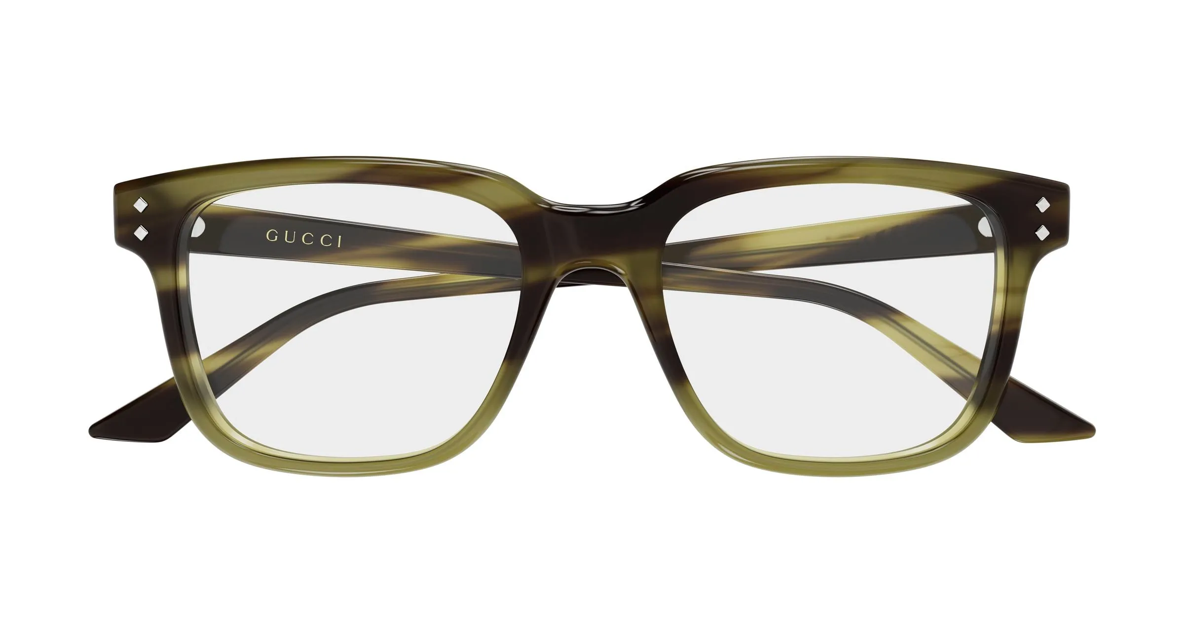 Gucci GG2131O 008 Montature da vista Acetato Havana Trasparente Squadrata - immagine 2