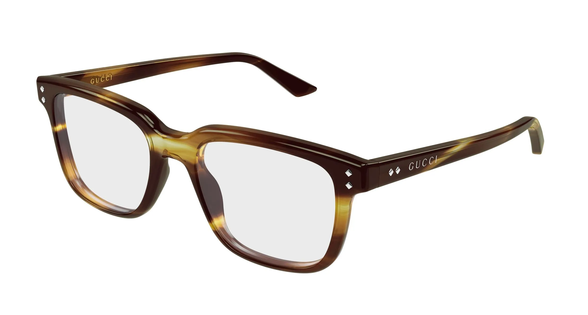 Gucci GG2131O 006 Montature da vista Acetato Havana Trasparente Squadrata - immagine 1