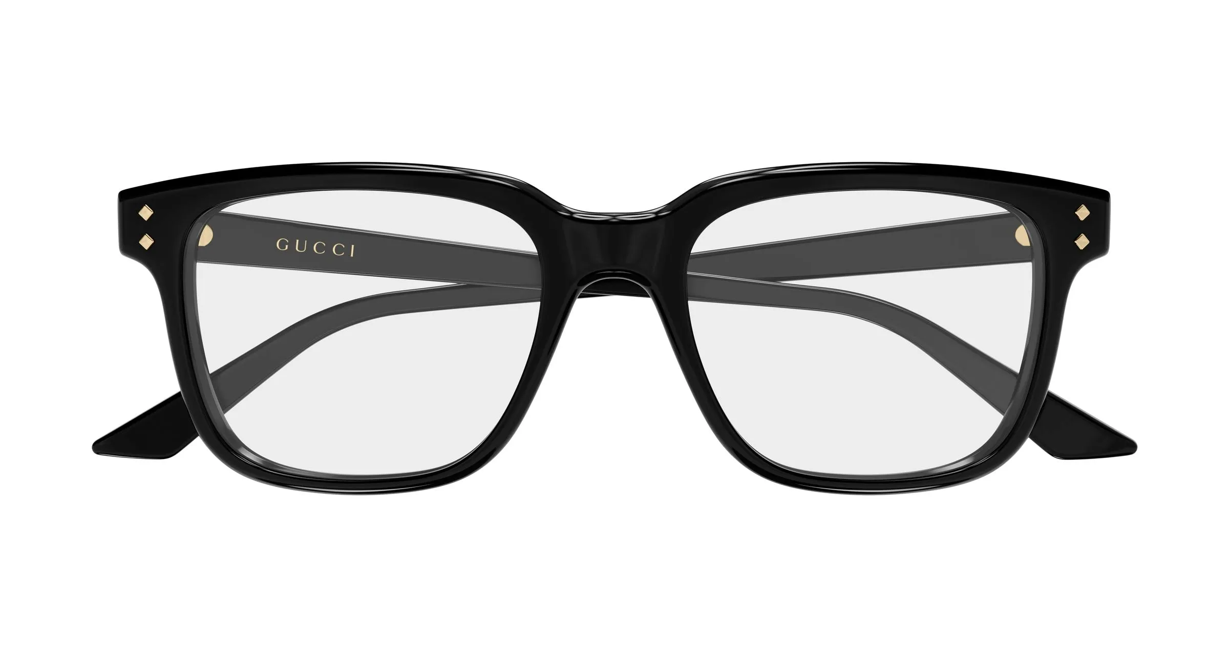 Gucci GG2131O 005 Montature da vista Acetato Nero Trasparente Squadrata - immagine 2