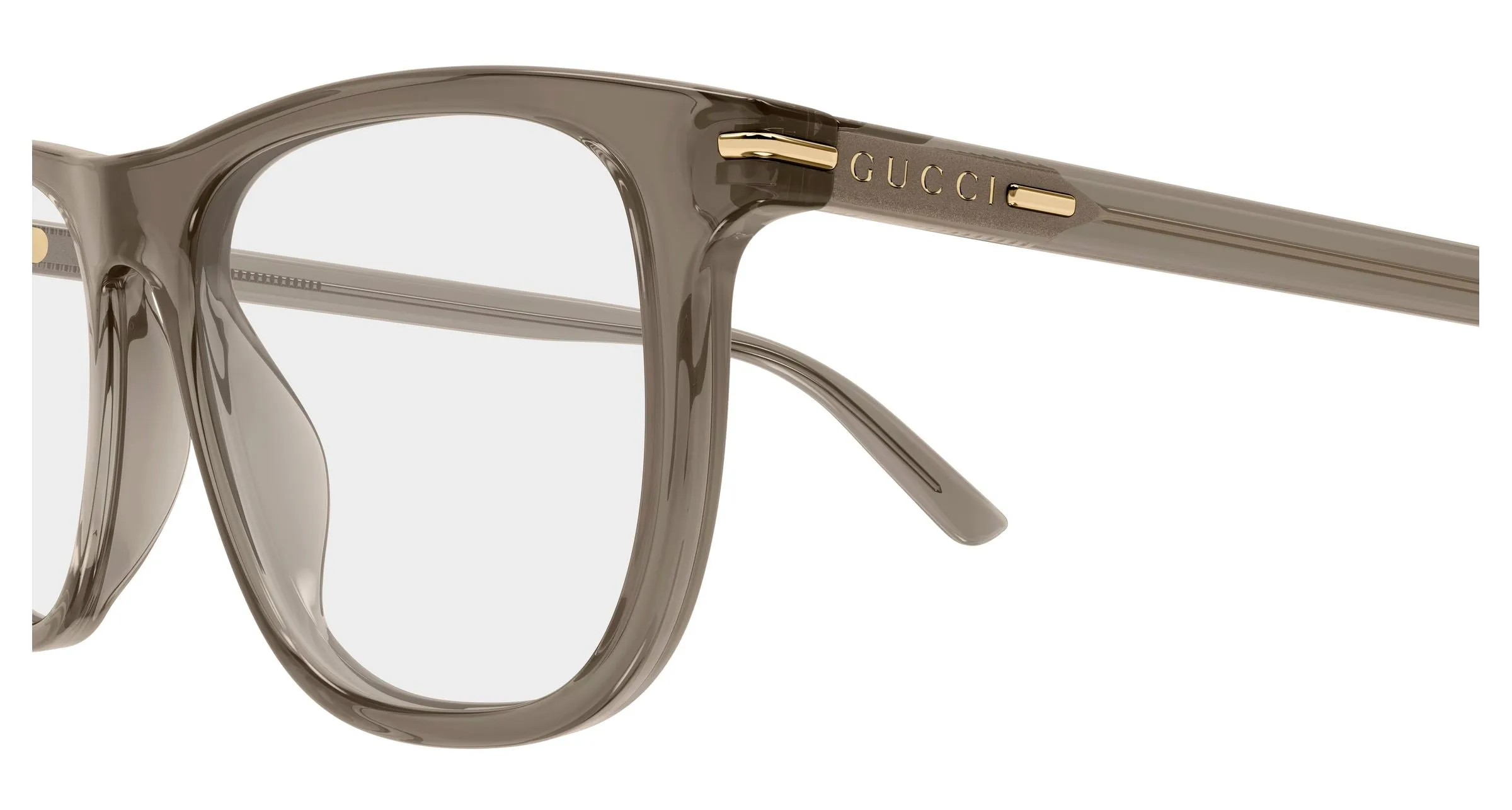Gucci GG2130O 007 Montature da vista Acetato Marrone Trasparente Squadrata - immagine 3