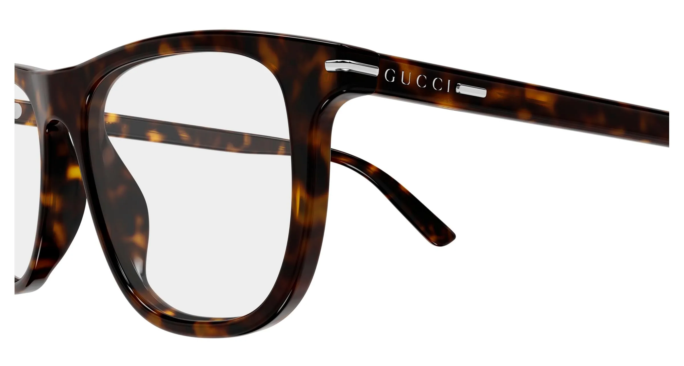 Gucci GG2130O 006 Montature da vista Acetato Havana Trasparente Squadrata - immagine 3