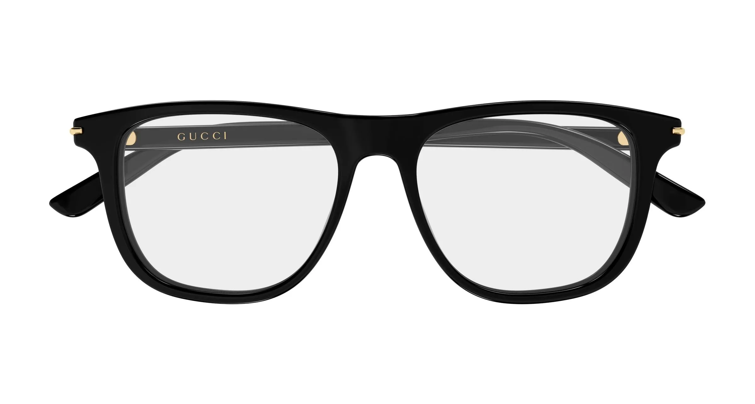 Gucci GG2130O 005 Montature da vista Acetato Nero Trasparente Squadrata - immagine 2