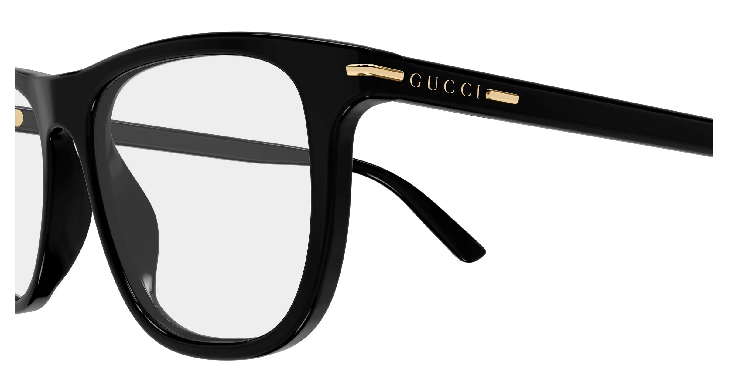 Gucci GG2130O 005 Montature da vista Acetato Nero Trasparente Squadrata - immagine 3