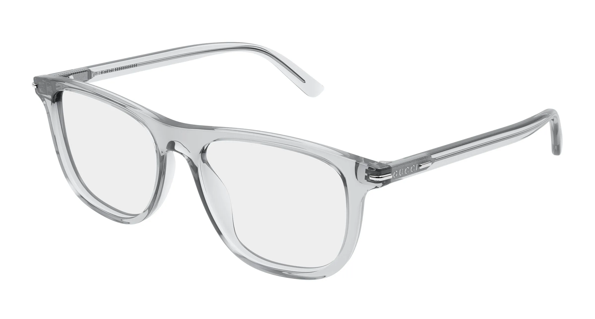 Gucci GG2130O 004 Montature da vista Acetato Grigio Trasparente Squadrata - immagine 1