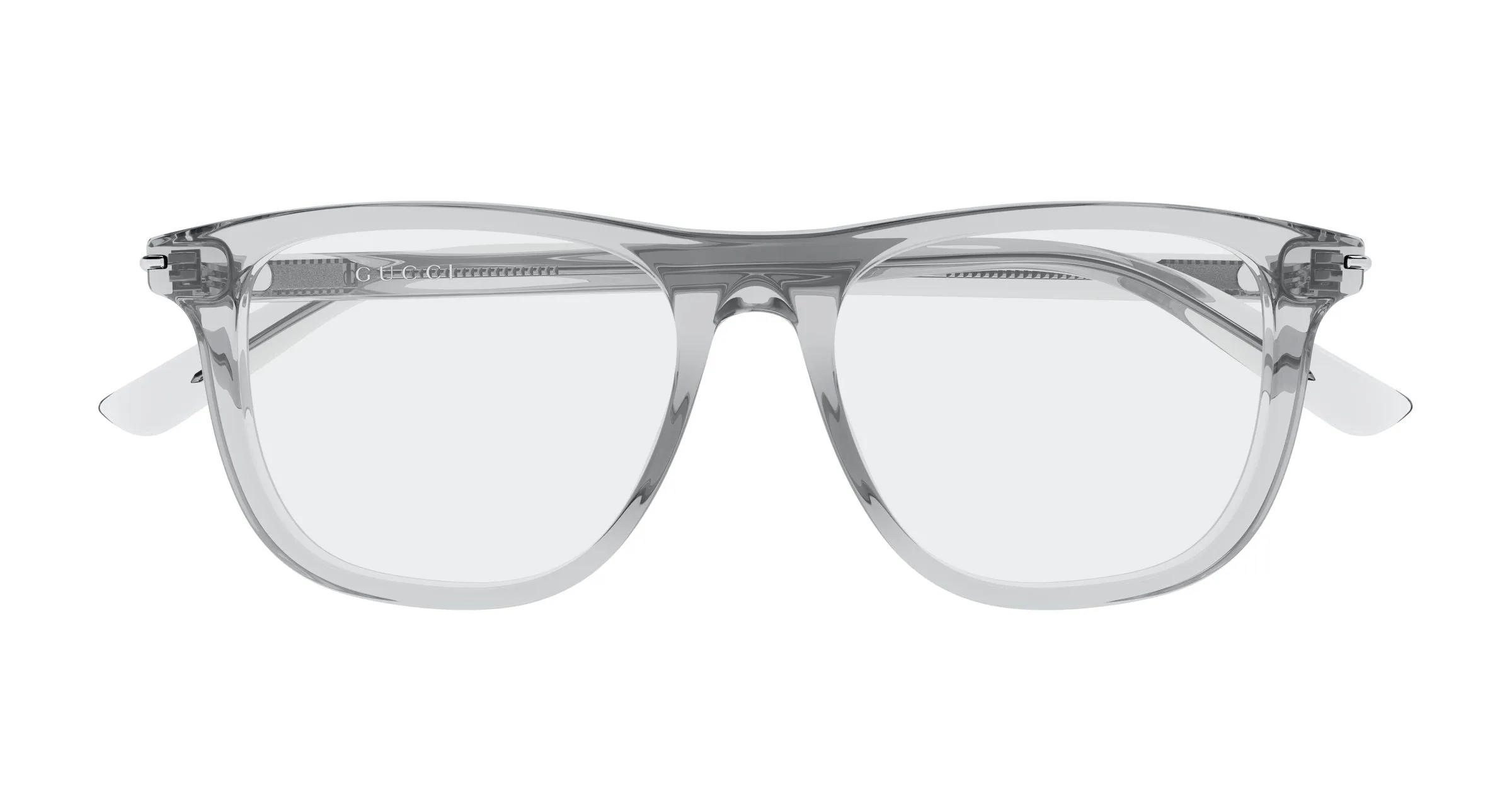 Gucci GG2130O 004 Montature da vista Acetato Grigio Trasparente Squadrata - immagine 2
