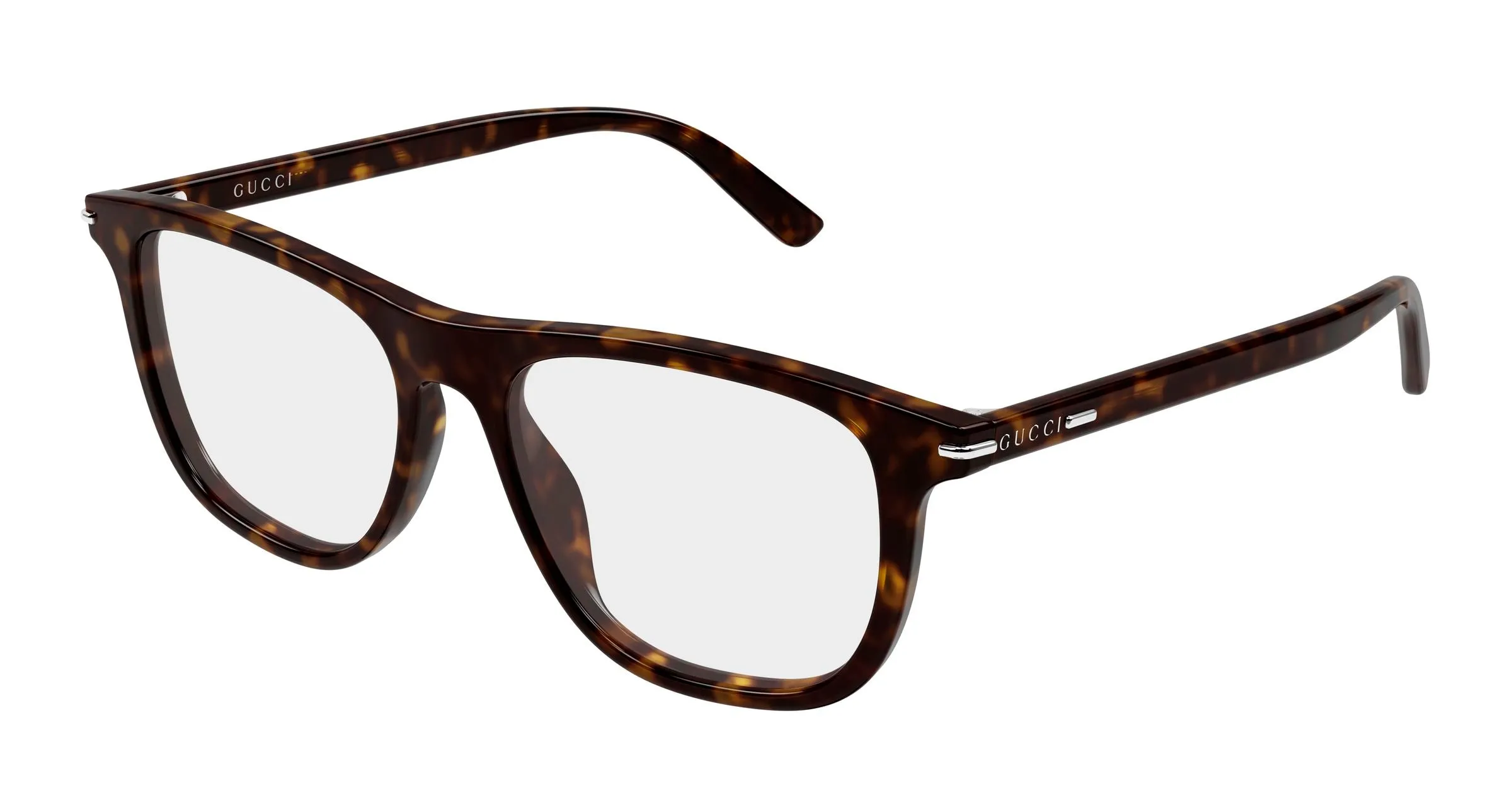 Gucci GG2130O 002 Montature da vista Acetato Havana Trasparente Squadrata - immagine 1