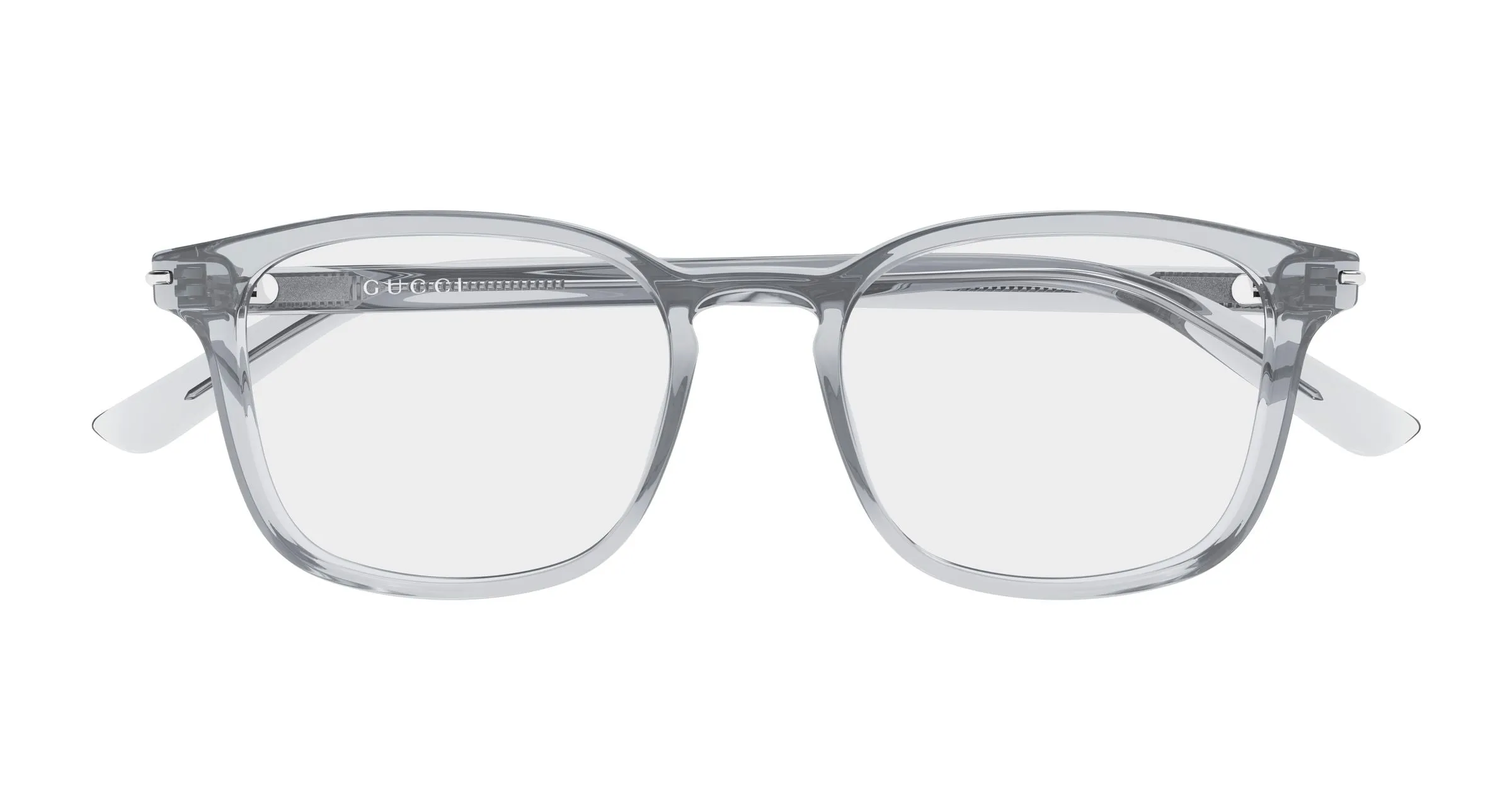 Gucci GG2129O 004 Montature da vista Acetato Grigio Trasparente Squadrata - immagine 2
