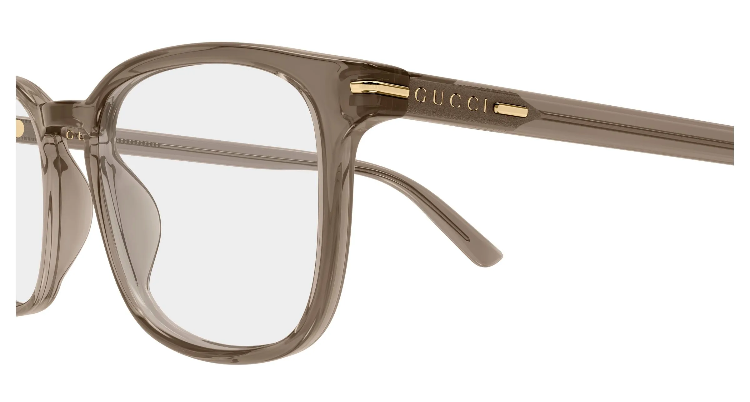 Gucci GG2129O 003 Montature da vista Acetato Marrone Trasparente Squadrata - immagine 3