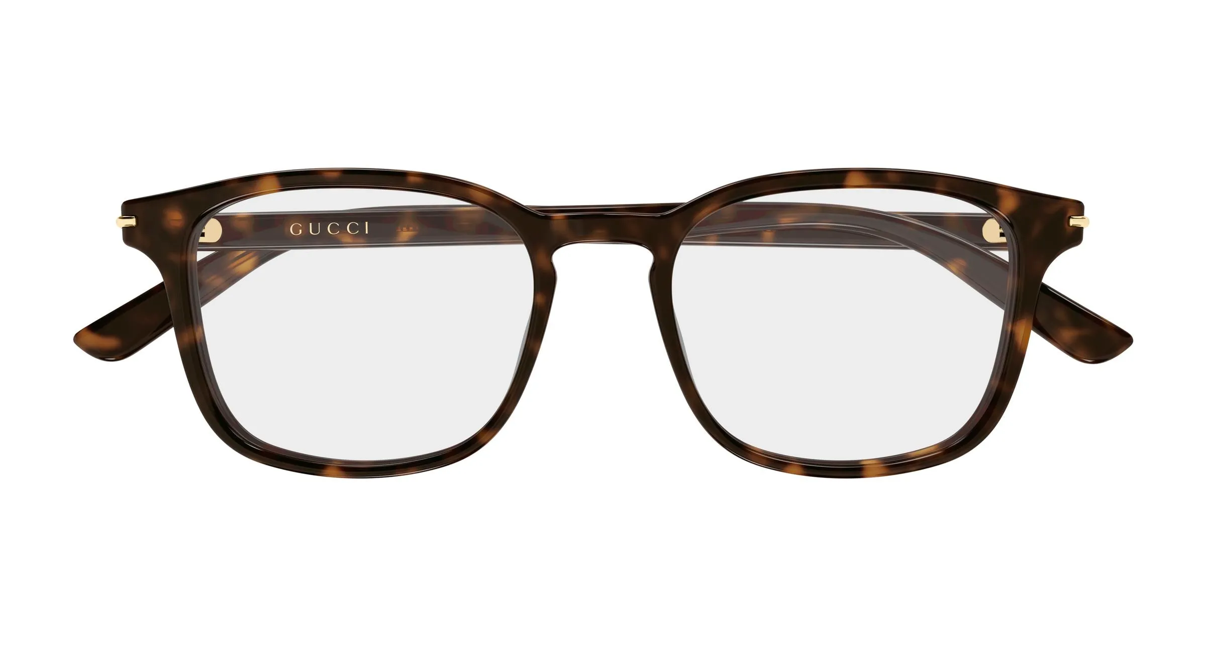 Gucci GG2129O 002 Montature da vista Acetato Havana Trasparente Squadrata - immagine 2