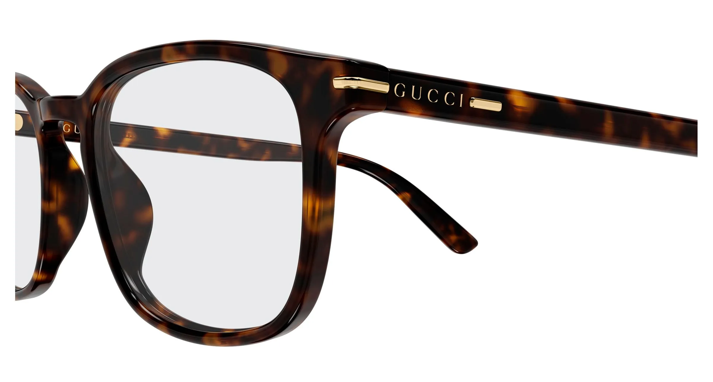 Gucci GG2129O 002 Montature da vista Acetato Havana Trasparente Squadrata - immagine 3