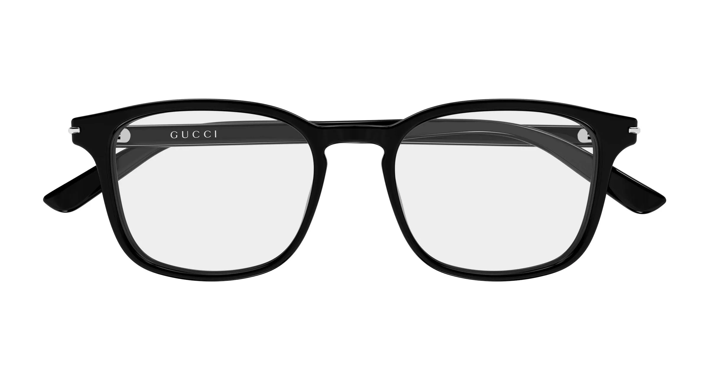 Gucci GG2129O 001 Montature da vista Acetato Nero Trasparente Squadrata - immagine 2