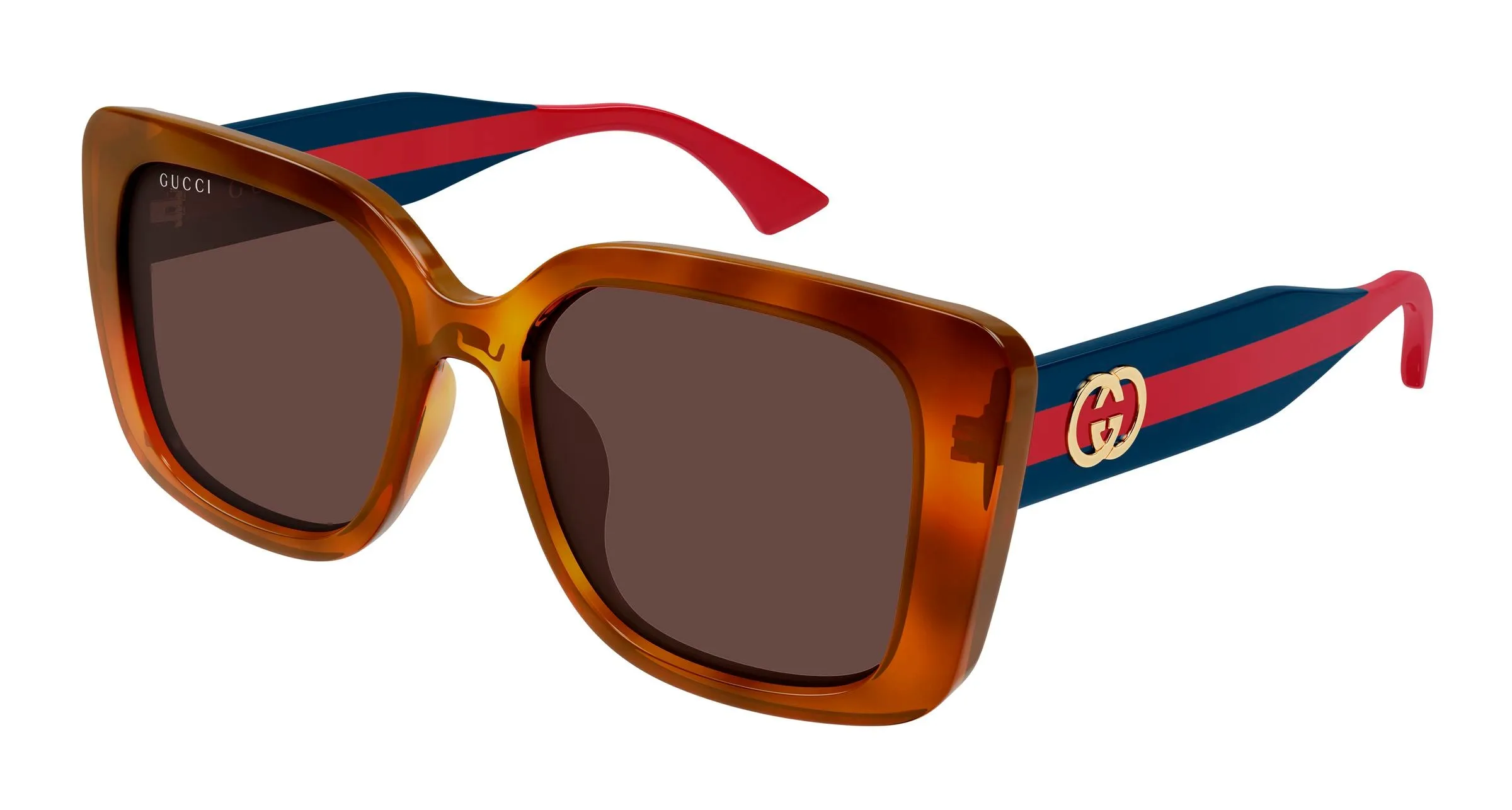 Gucci GG2118SA 004 Occhiali da sole Acetato Havana Marrone Farfalla - immagine 1