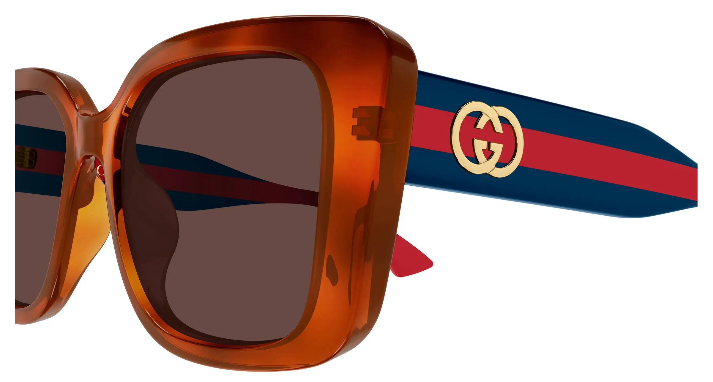 Gucci GG2118SA 004 Occhiali da sole Acetato Havana Marrone Farfalla - immagine 3