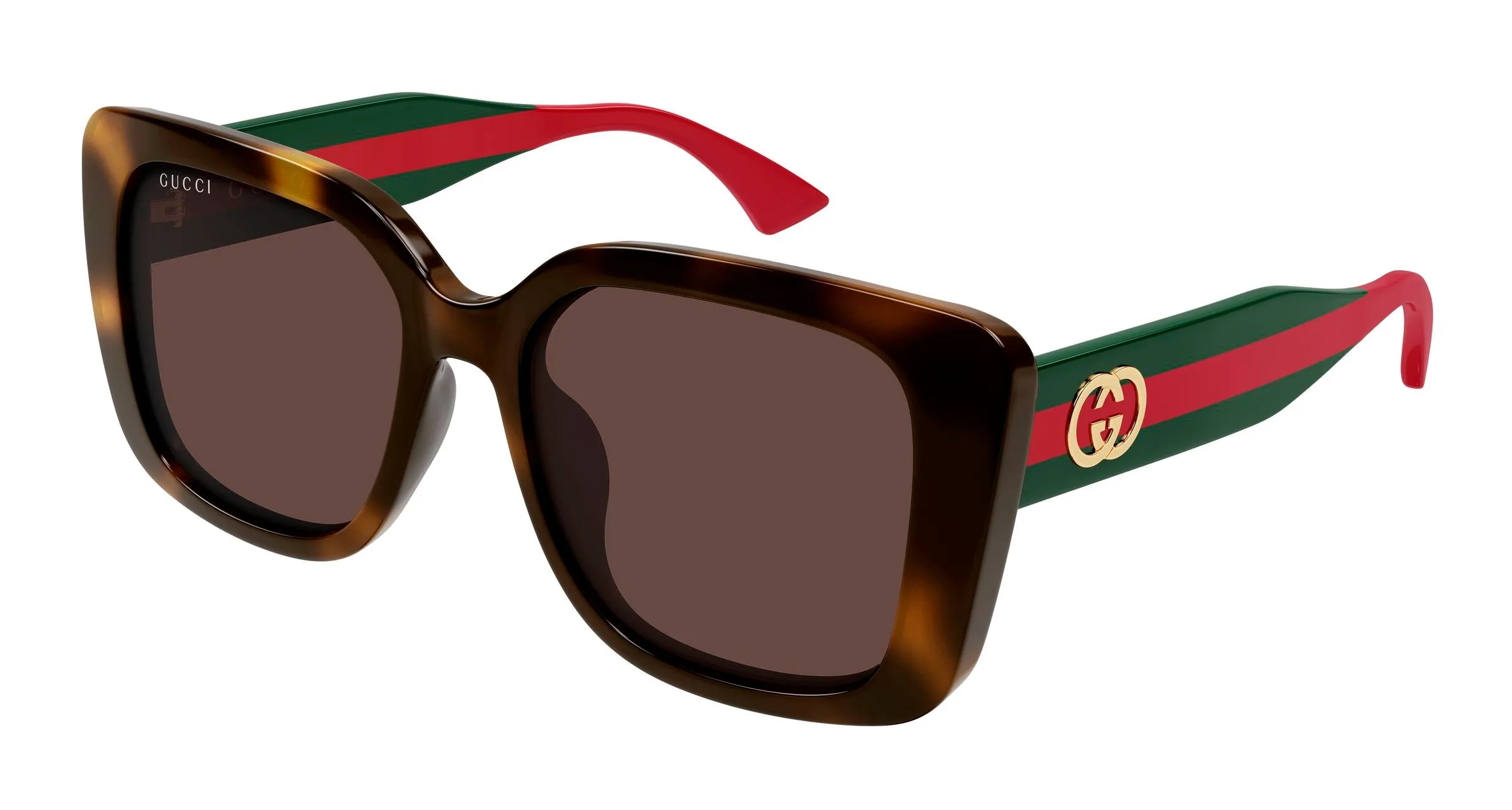 Gucci GG2118SA 002 Occhiali da sole Acetato Havana Marrone Farfalla - immagine 1