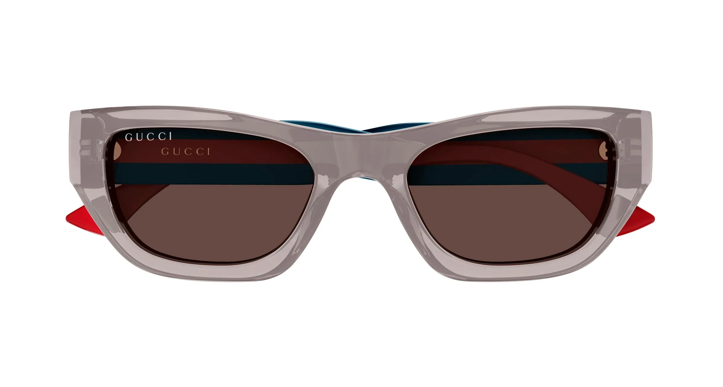 Gucci GG2116S 005 Occhiali da sole Acetato Grigio Marrone Cat Eye - immagine 2