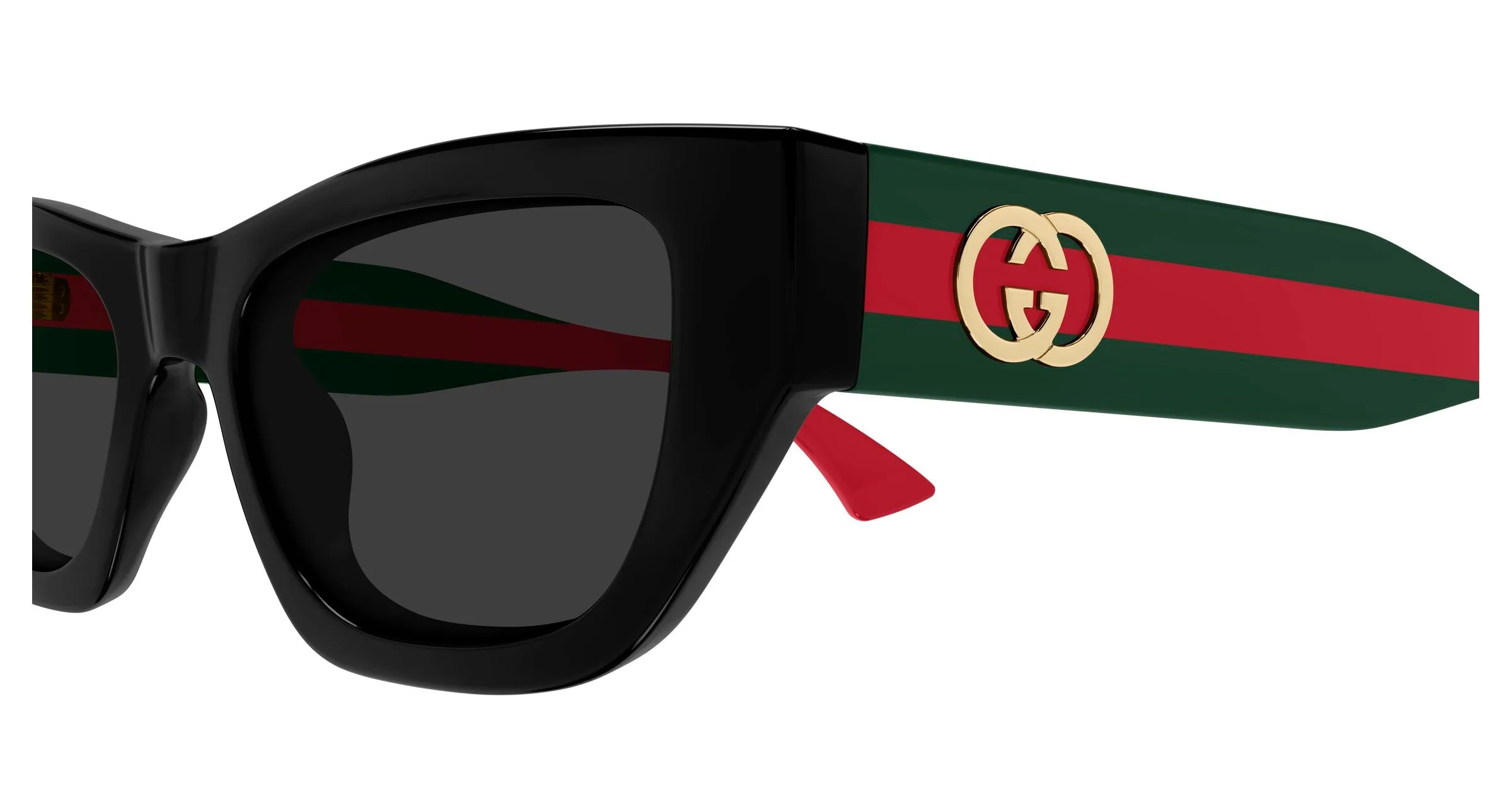 Gucci GG2116S 001 Occhiali da sole Acetato Nero Grigio Cat Eye - immagine 3