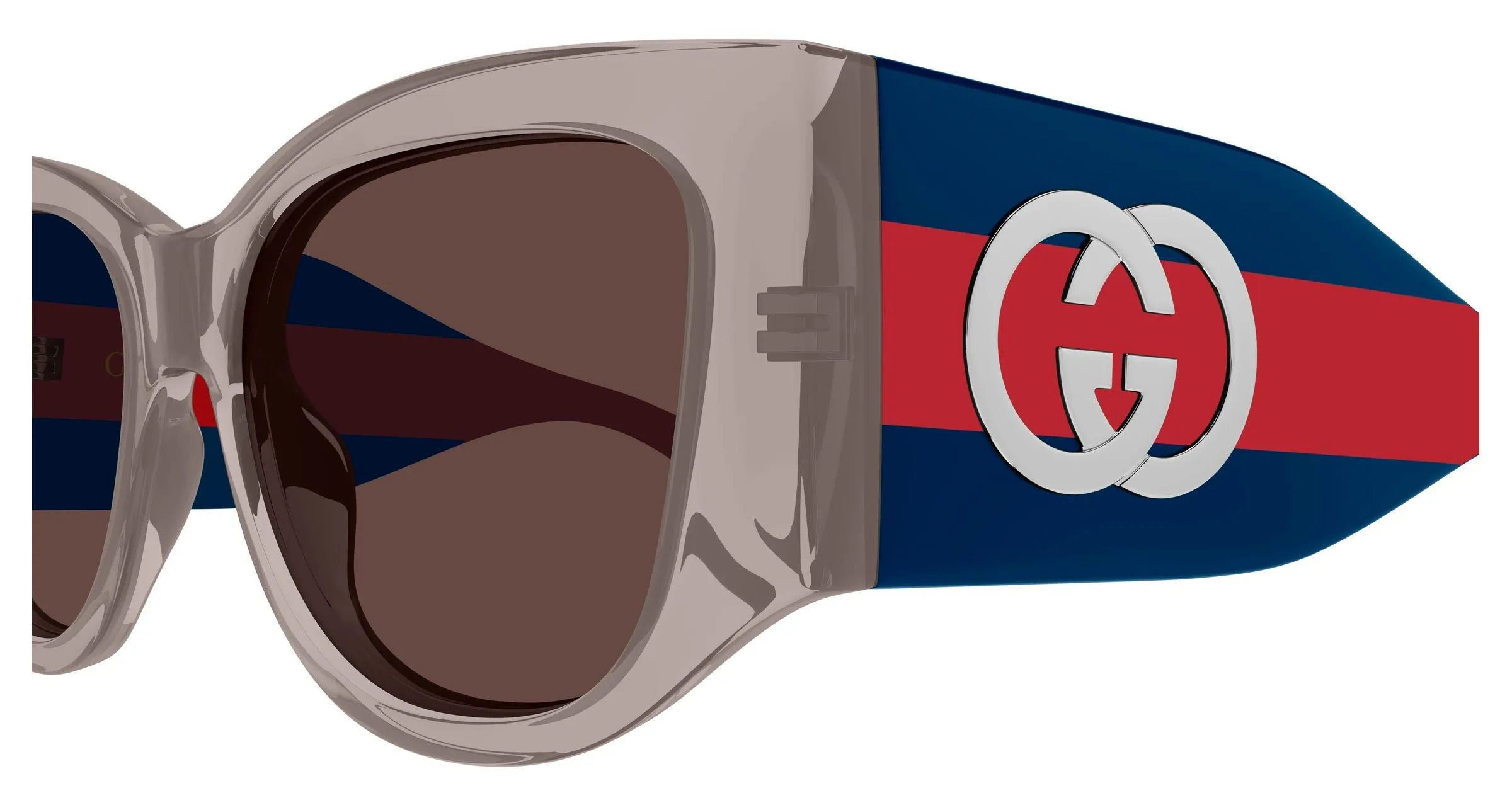 Gucci GG2115S 005 Occhiali da sole Acetato Grigio Marrone Cat Eye - immagine 3