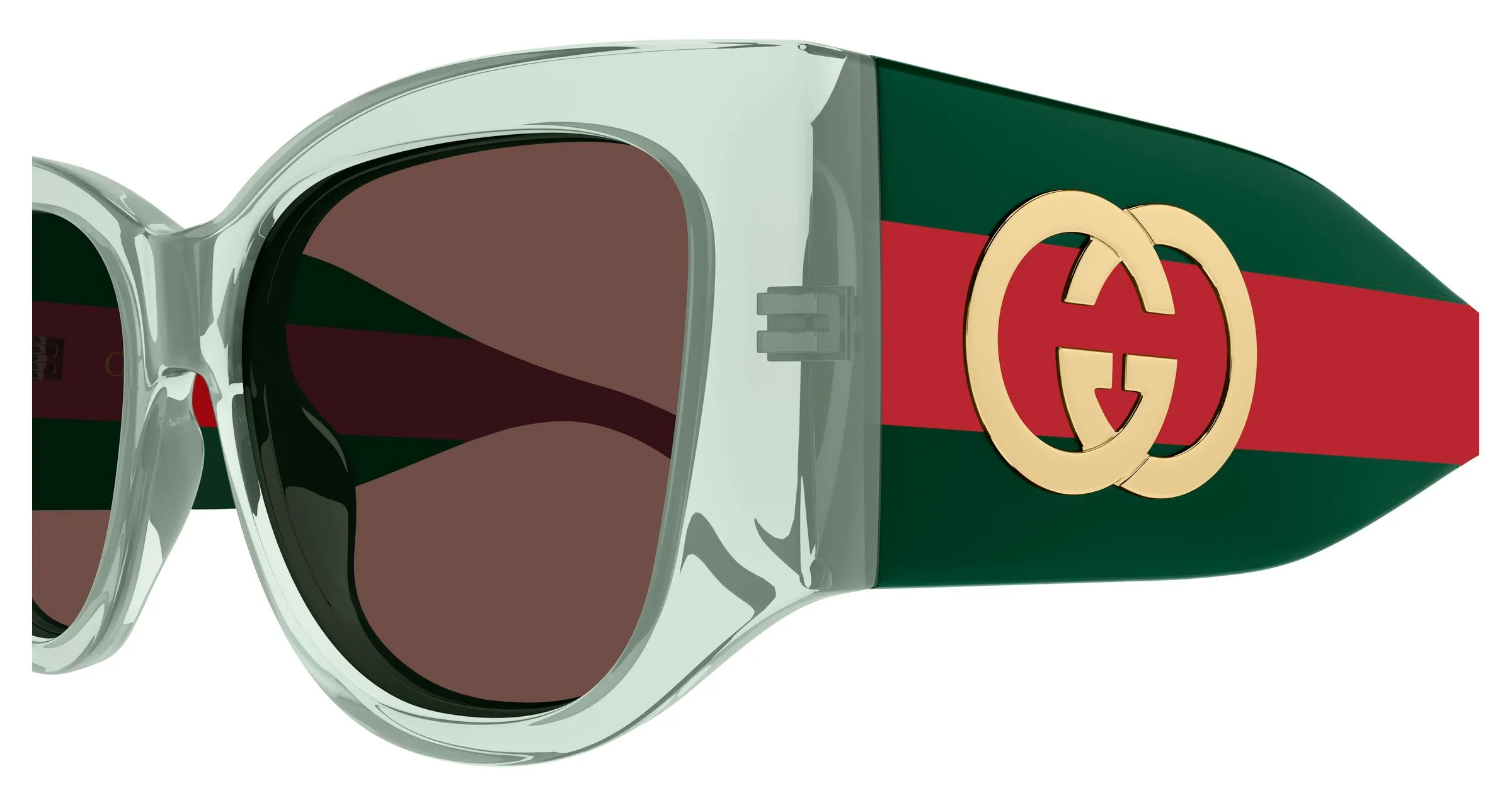 Gucci GG2115S 003 Occhiali da sole Acetato Verde Viola Cat Eye - immagine 3