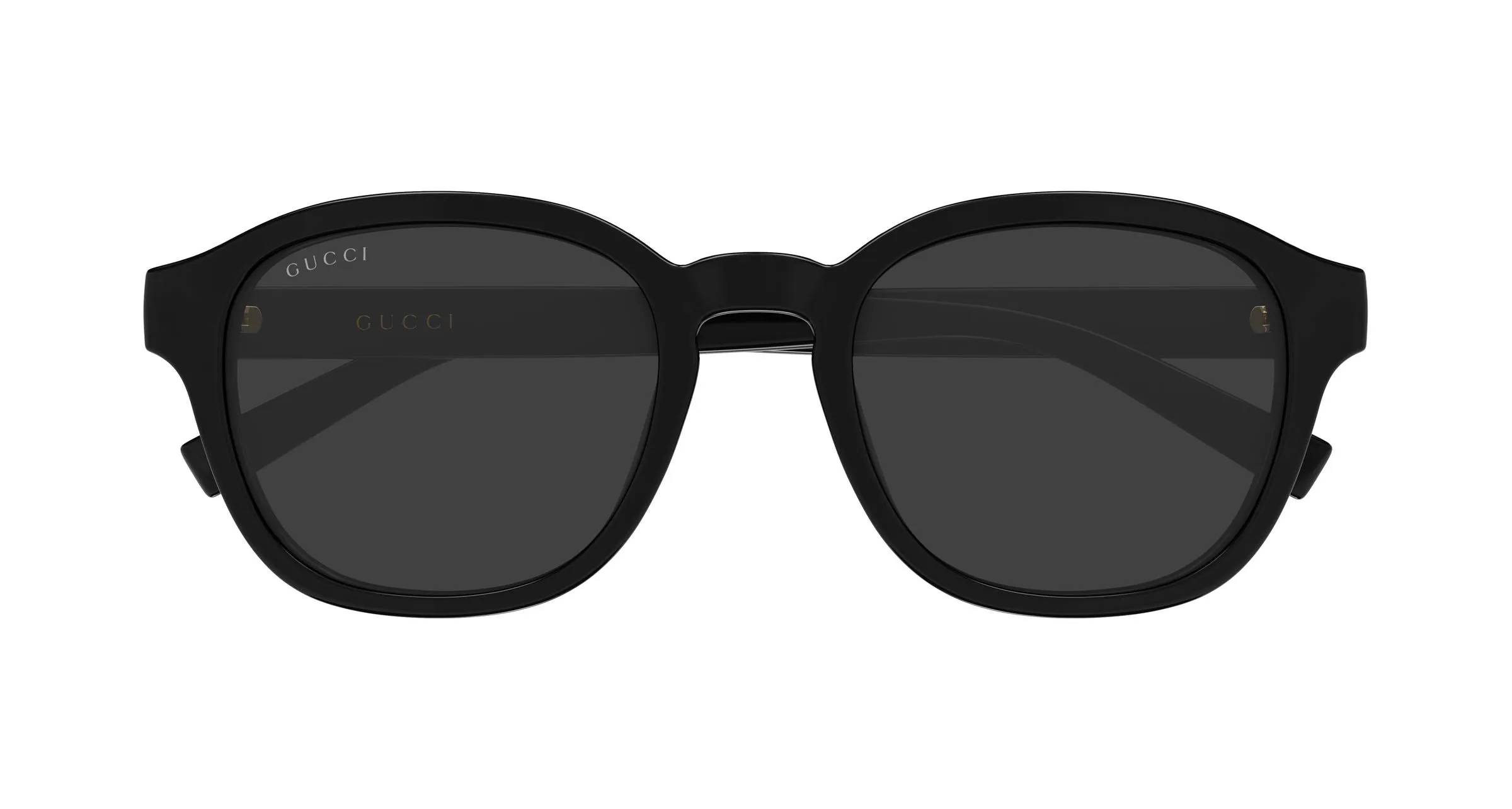 Gucci GG2109SK 001 Occhiali da sole Iniettato Nero Grigio Rotonda - immagine 2