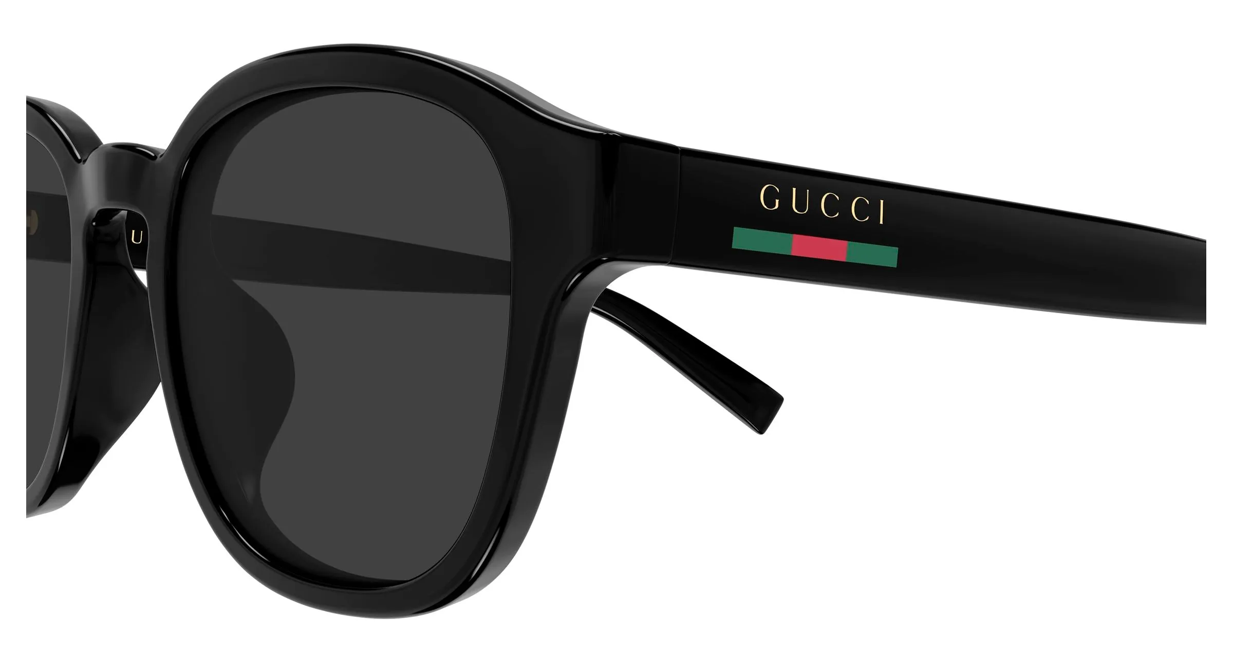 Gucci GG2109SK 001 Occhiali da sole Iniettato Nero Grigio Rotonda - immagine 3