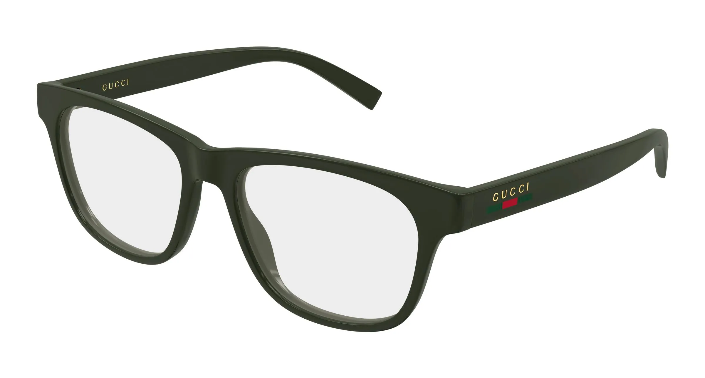 Gucci GG2108O 004 Montature da vista Iniettato Verde Trasparente Squadrata - immagine 1