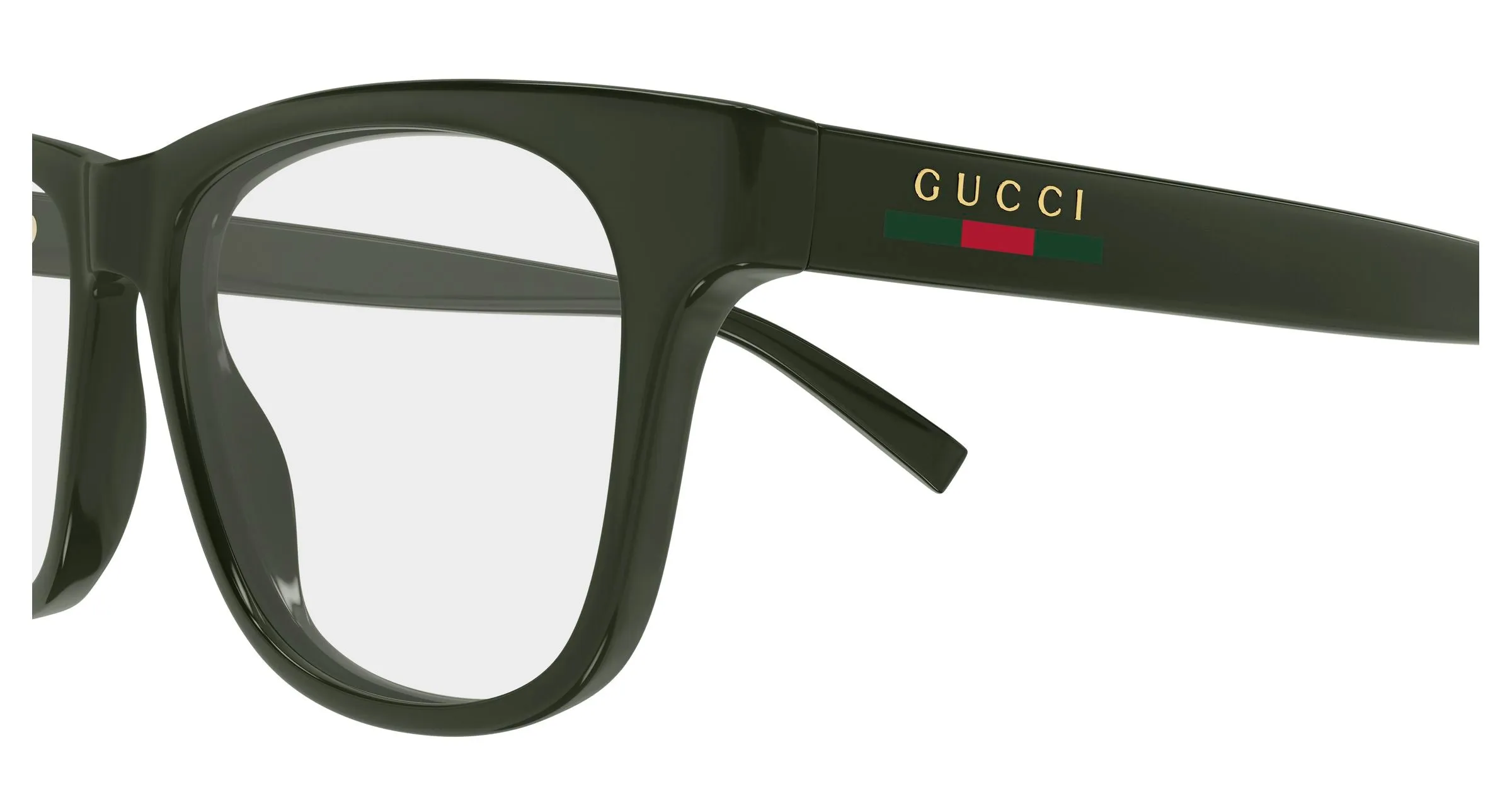 Gucci GG2108O 004 Montature da vista Iniettato Verde Trasparente Squadrata - immagine 3