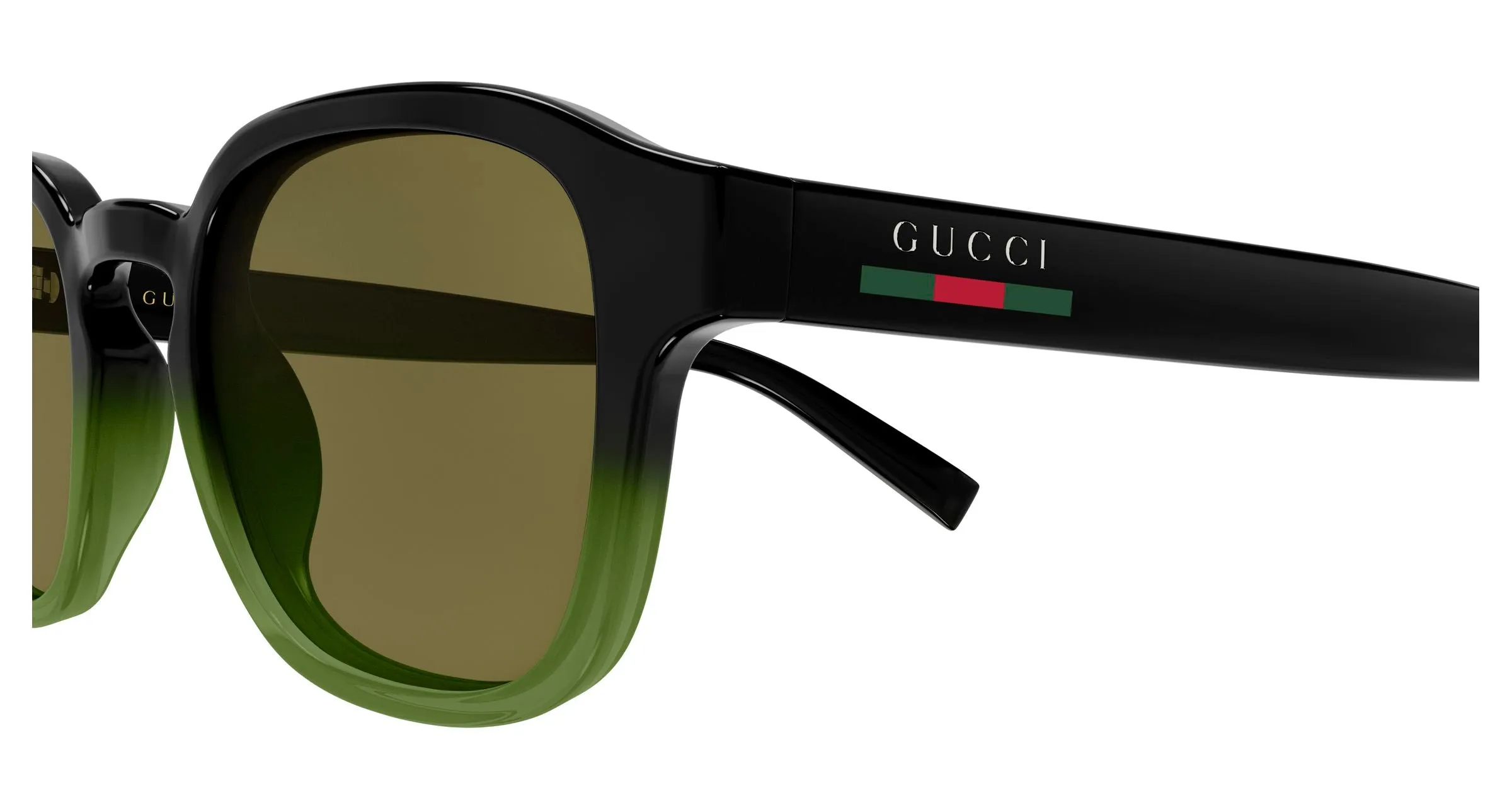 Gucci GG2106S 003 Occhiali da sole Iniettato Nero Verde Rotonda - immagine 3