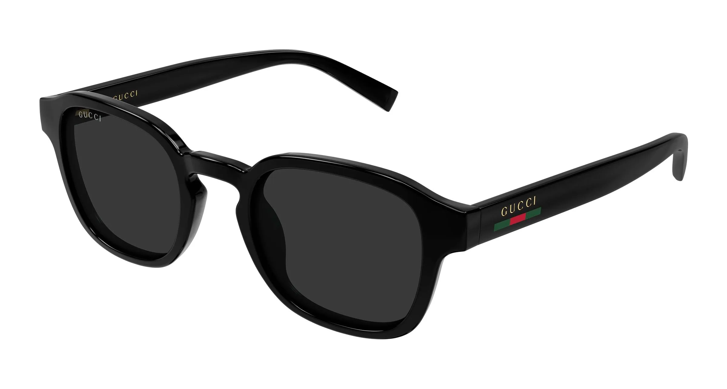 Gucci GG2106S 001 Occhiali da sole Iniettato Nero Grigio Rotonda - immagine 1