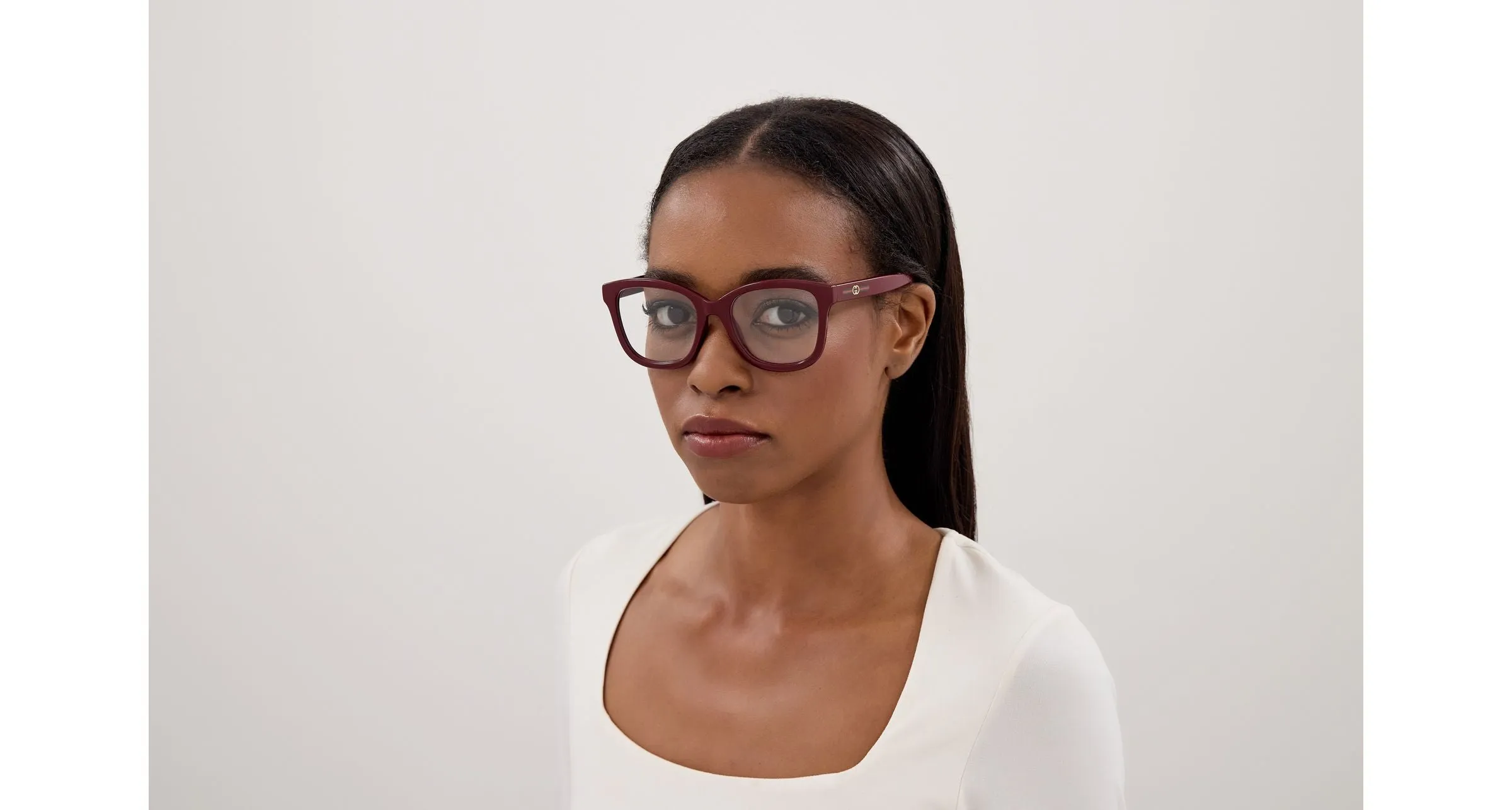 Gucci GG2104O 003 Montature da vista Iniettato Bordeaux Trasparente Squadrata - immagine 4