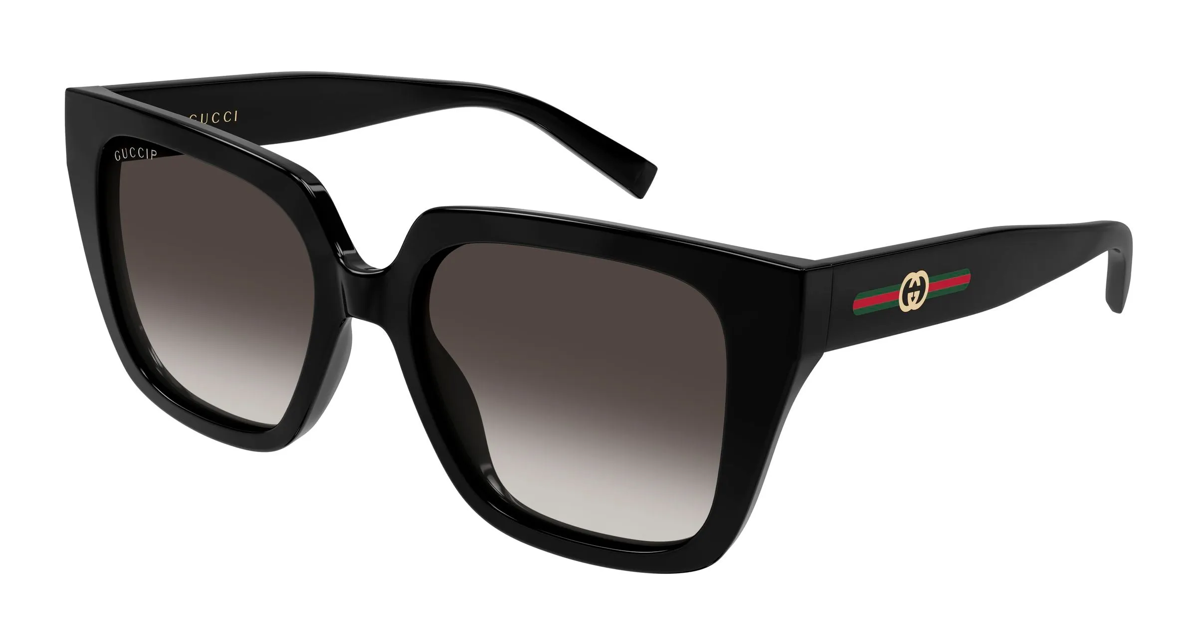 Gucci GG2102S 005 Occhiali da sole Iniettato Nero Grigio Farfalla - immagine 1