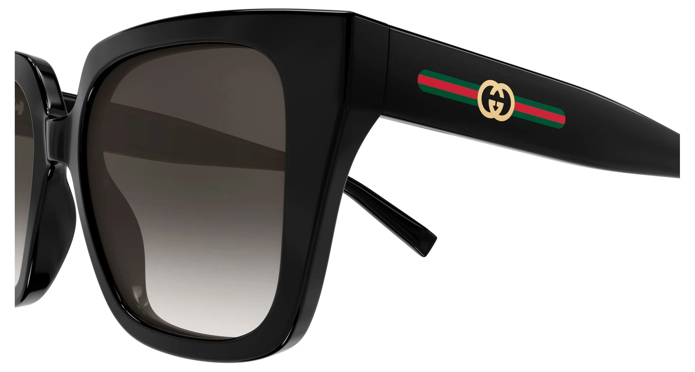 Gucci GG2102S 005 Occhiali da sole Iniettato Nero Grigio Farfalla - immagine 3