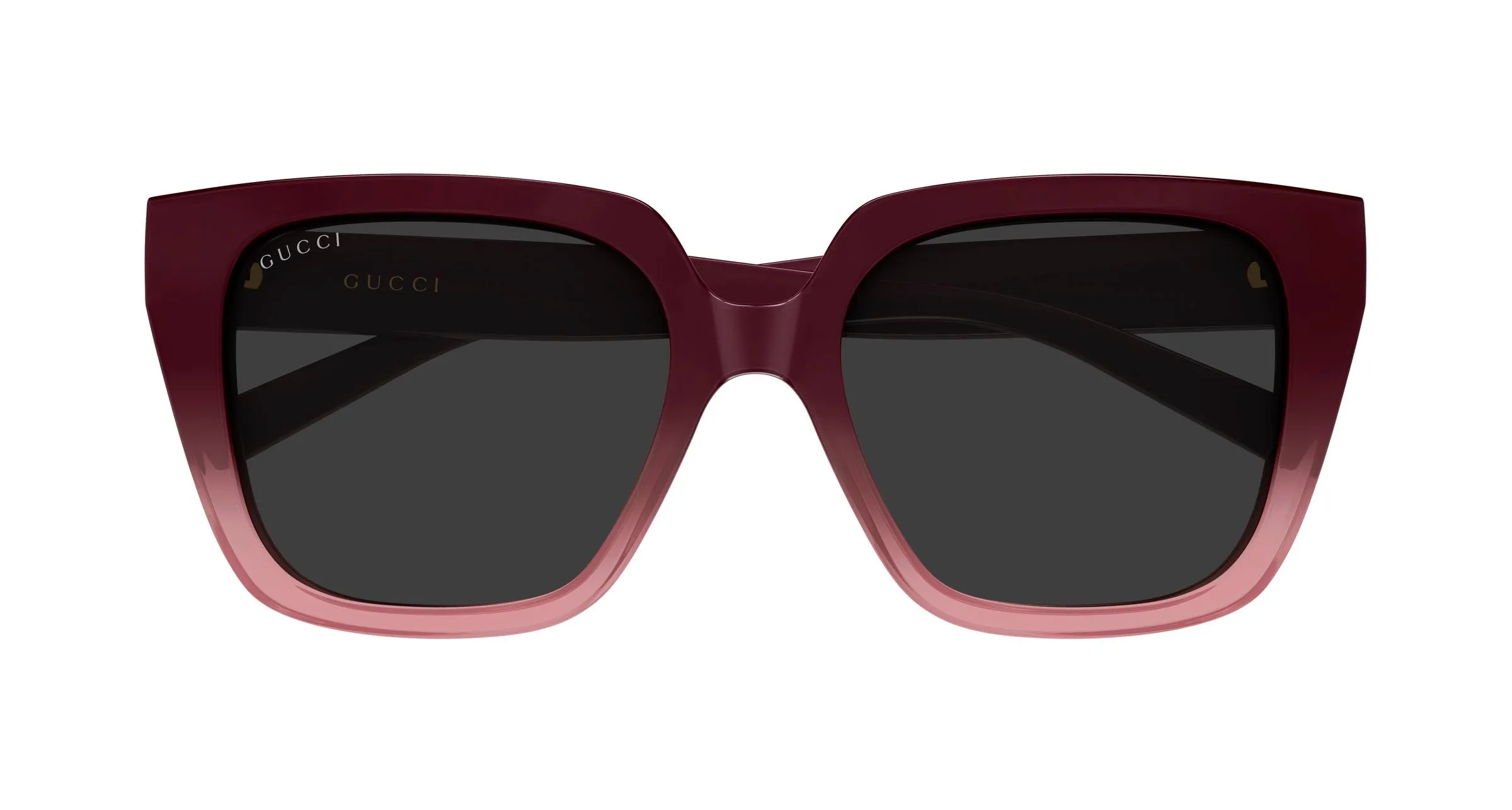 Gucci GG2102S 003 Occhiali da sole Iniettato Bordeaux Grigio Farfalla - immagine 2