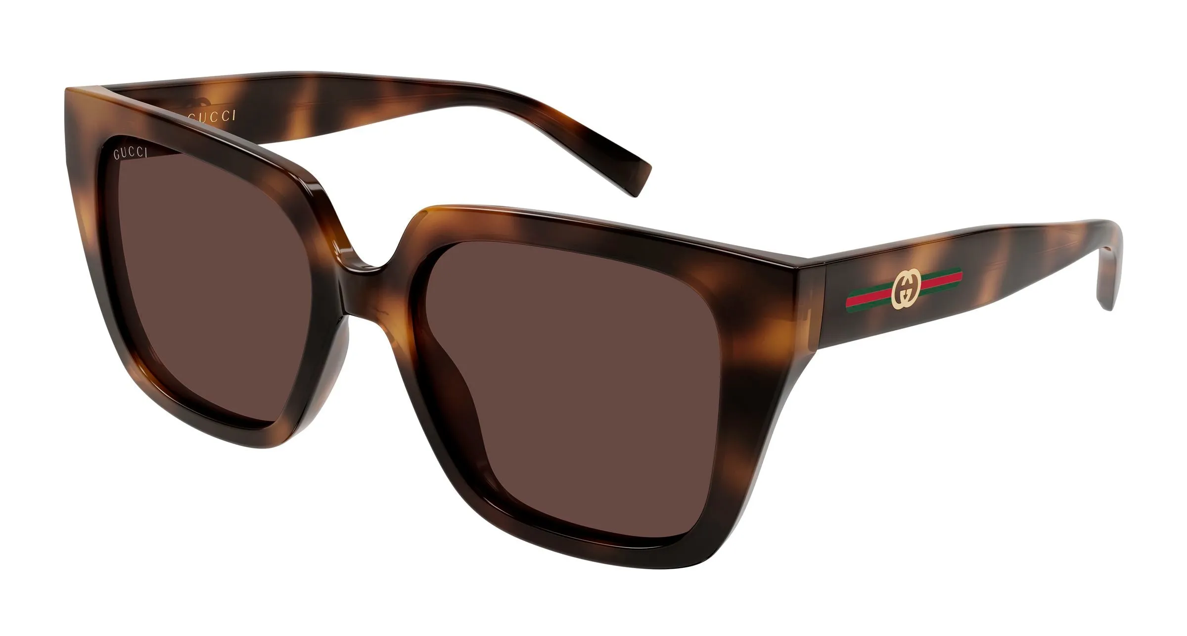 Gucci GG2102S 002 Occhiali da sole Iniettato Havana Marrone Farfalla - immagine 1