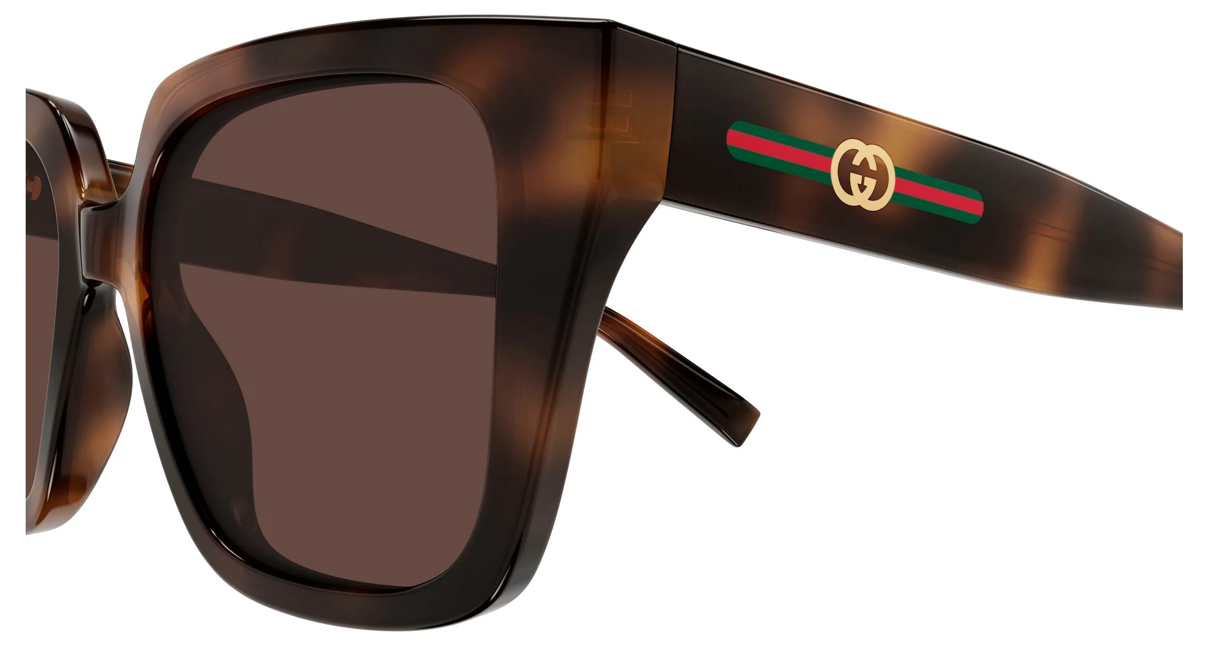 Gucci GG2102S 002 Occhiali da sole Iniettato Havana Marrone Farfalla - immagine 3